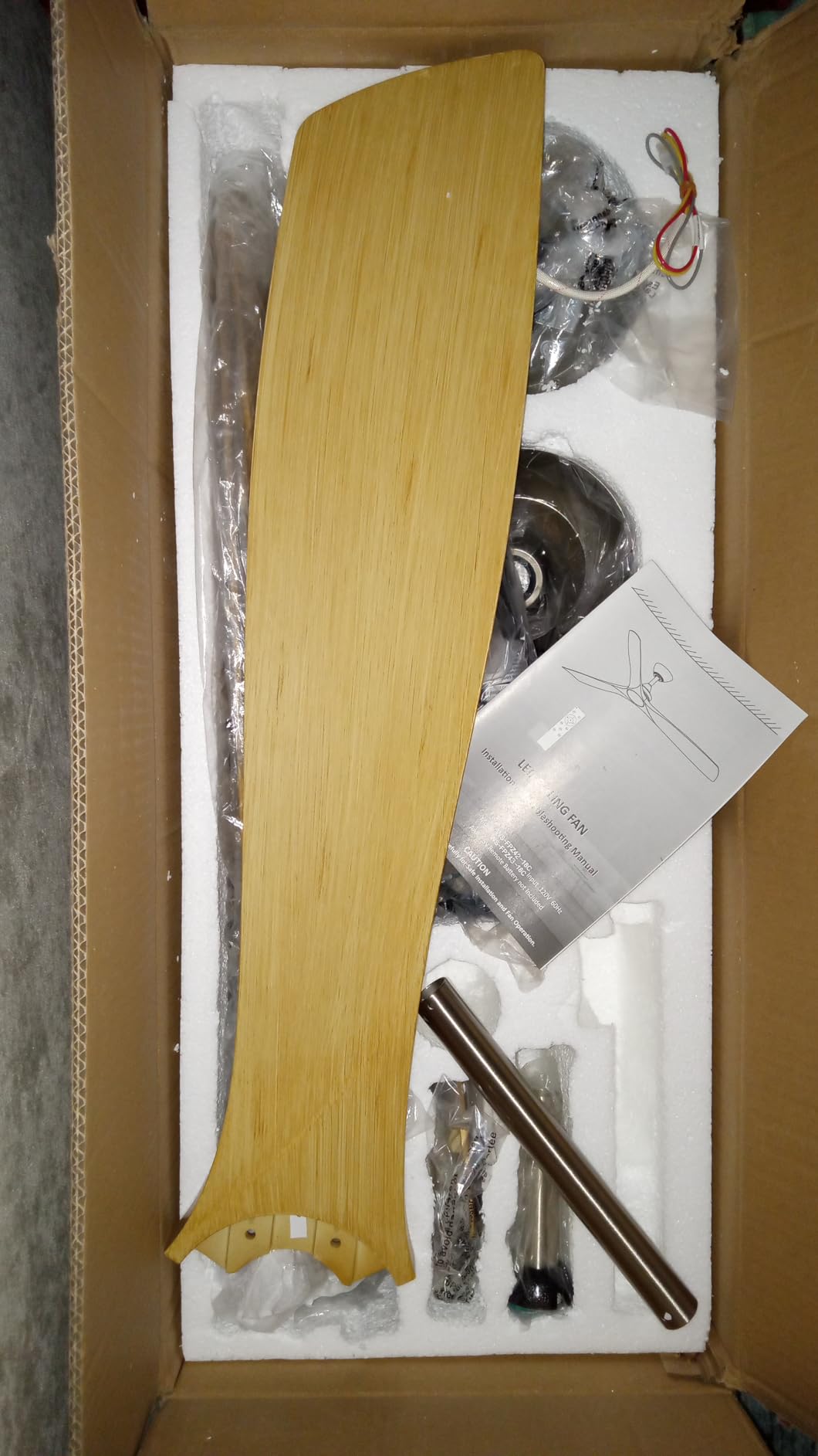 Outdoor Ceiling Fan with Light: 52 Inch 3 Blade Outdoor Fans for Patios - Modern Walnut Ceiling Fan with Dimmable Light Remote APP Control Ultra Quiet Reversible DC Motor Timer - Customer Photo 3