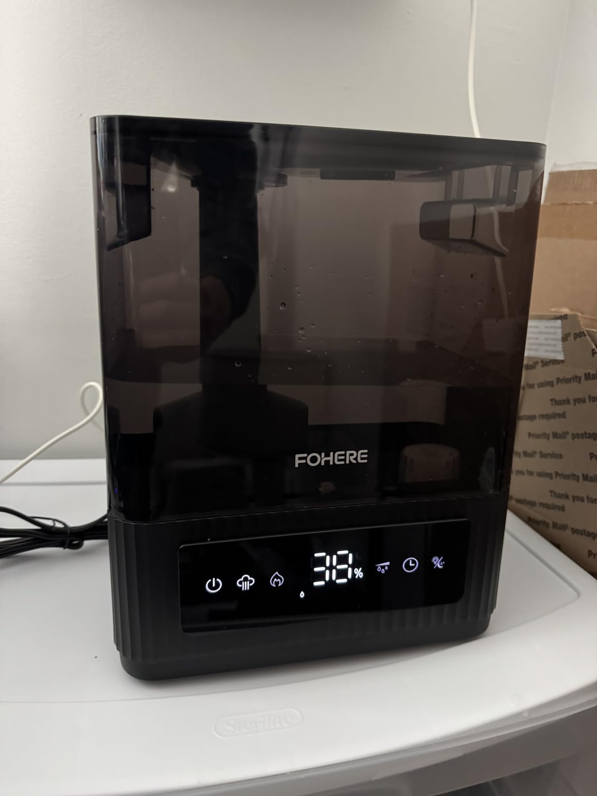 FOHERE Smart Humidifiers for Bedroom, 6L Warm and Cool Mist Quiet Humidifier with 60H Runtime, Humidity Control, Oil Diffuser, Sleep Mode, 12H Timer, Light, Top Fill Ultrasonic for Home Baby Plant - Customer Photo 1