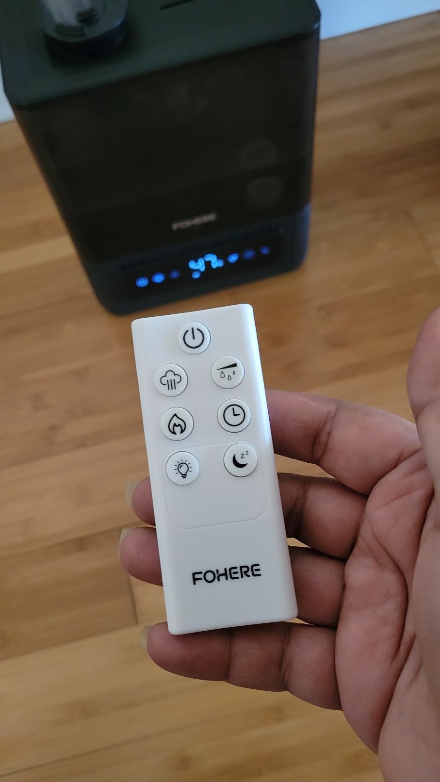 FOHERE Smart Humidifiers for Bedroom, 6L Warm and Cool Mist Quiet Humidifier with 60H Runtime, Humidity Control, Oil Diffuser, Sleep Mode, 12H Timer, Light, Top Fill Ultrasonic for Home Baby Plant - Customer Photo 3