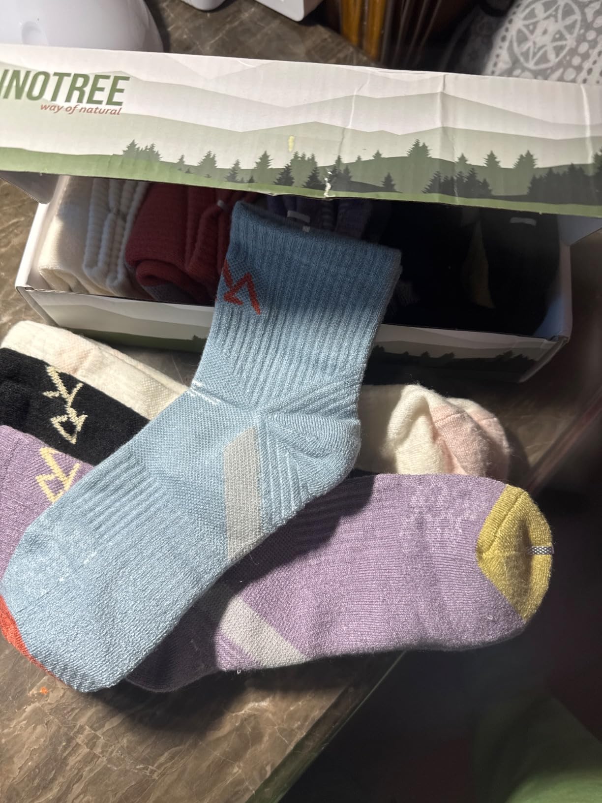 innotree Merino Wool Hiking Socks for Women Quarter Ankle Thermal Cushion Moisture Wicking Socks,5 Pairs - Customer Photo 3