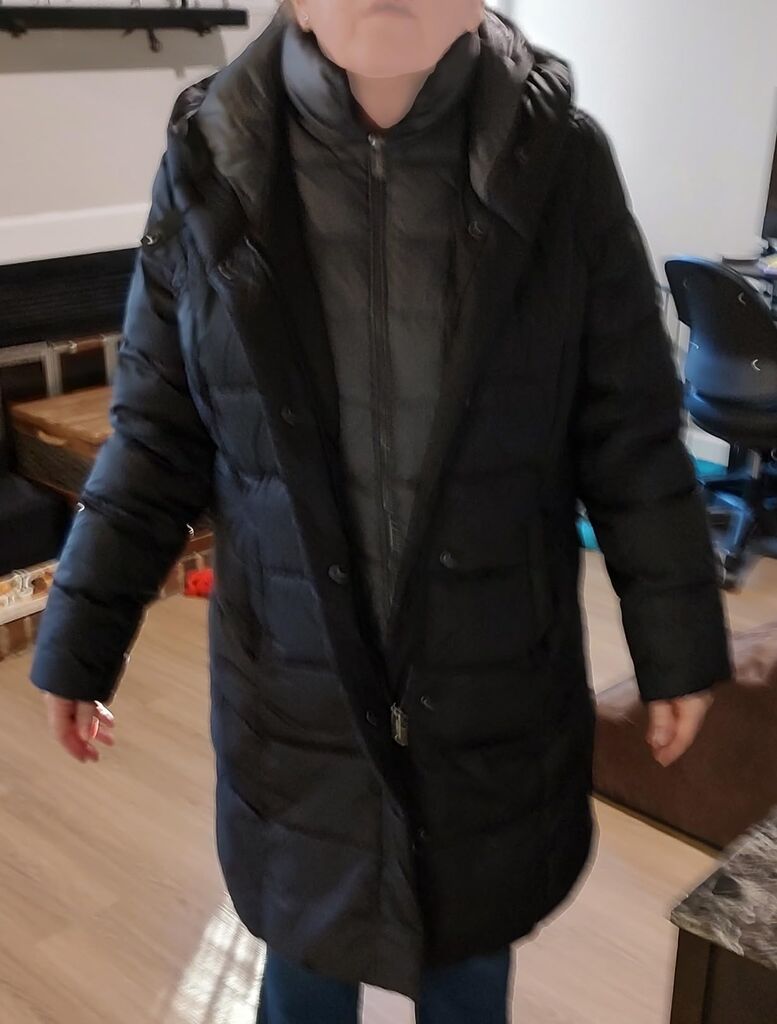 Jones NY Hooded Women's Puffer Jacket with Pillow Collar Bib, Womens Winter Coat, Black Customer Review Jones NY Hooded Women's Puffer Jacket with Pillow Collar Bib, Womens Winter Coat, Black - Customer Photo 2
