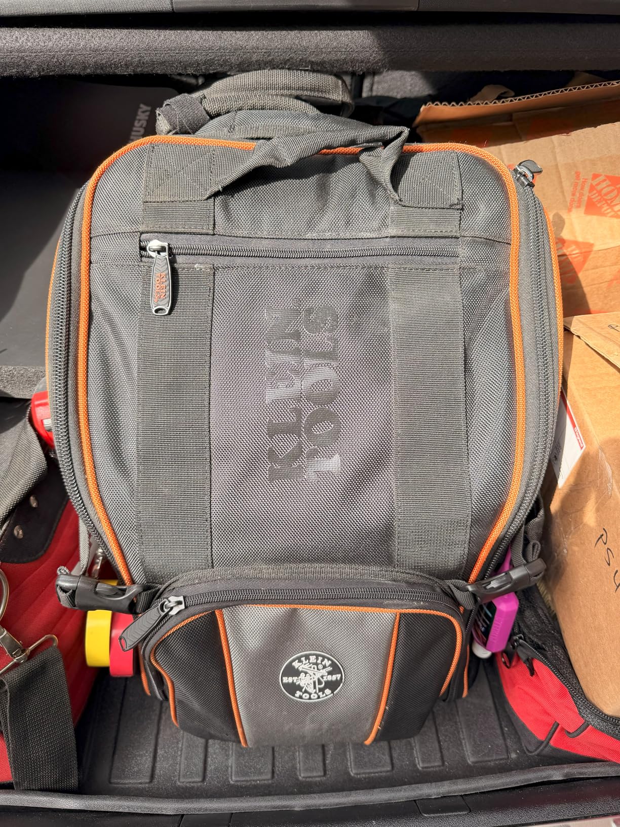 Klein Tools 62482 Tool Backpack, Tool-Station Pro Heavy-Duty Organizer with 27 Pockets, Large Interior, Molded Bottom, Electrician Tool Bag - Customer Photo 1