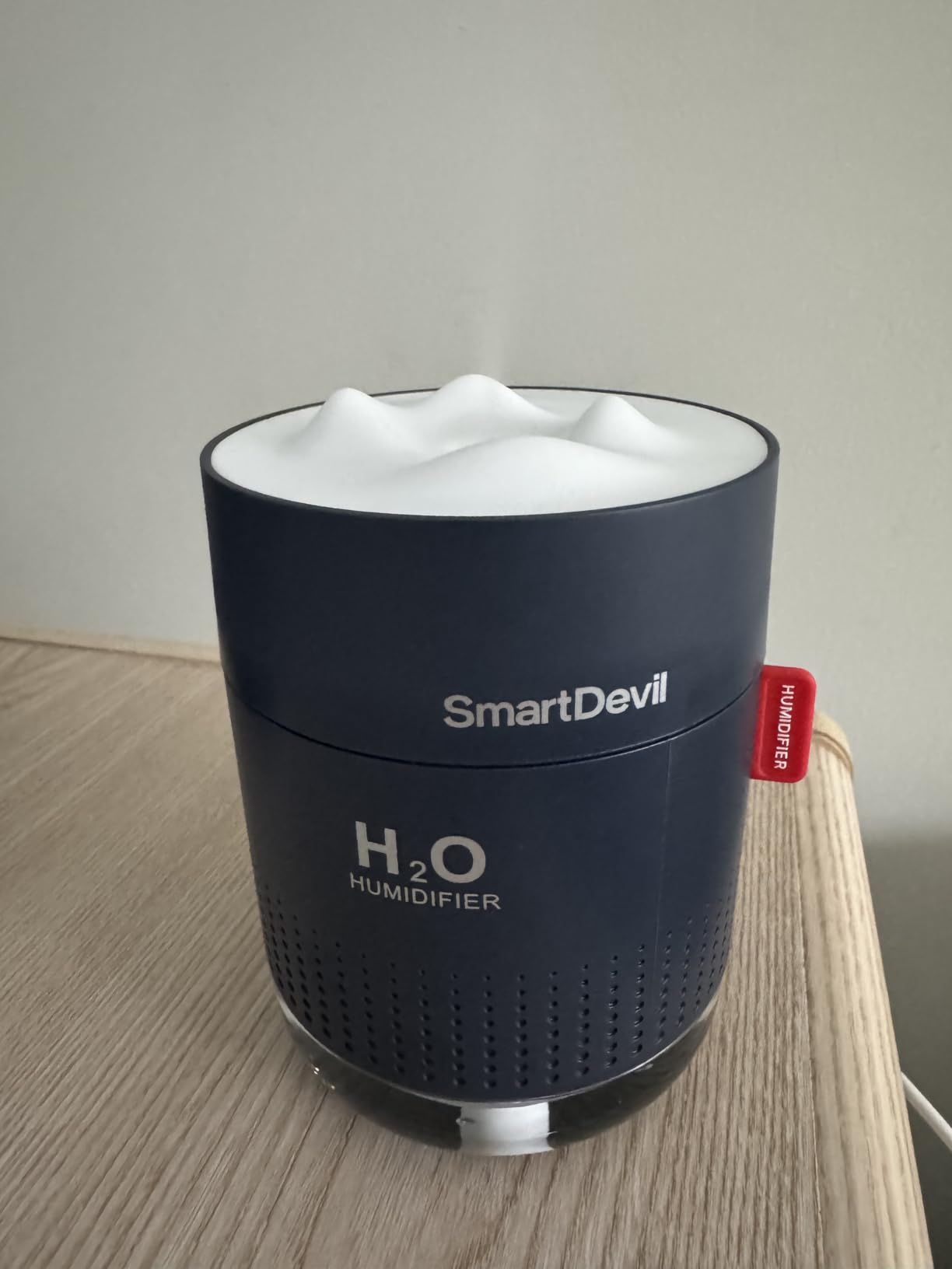 SmartDevil Portable Mini Humidifier, 500ml Desk Plant Humidifier, USB Personal for Bedroom, Office with Night Light, 2 Mist Modes, Black - Customer Photo 2