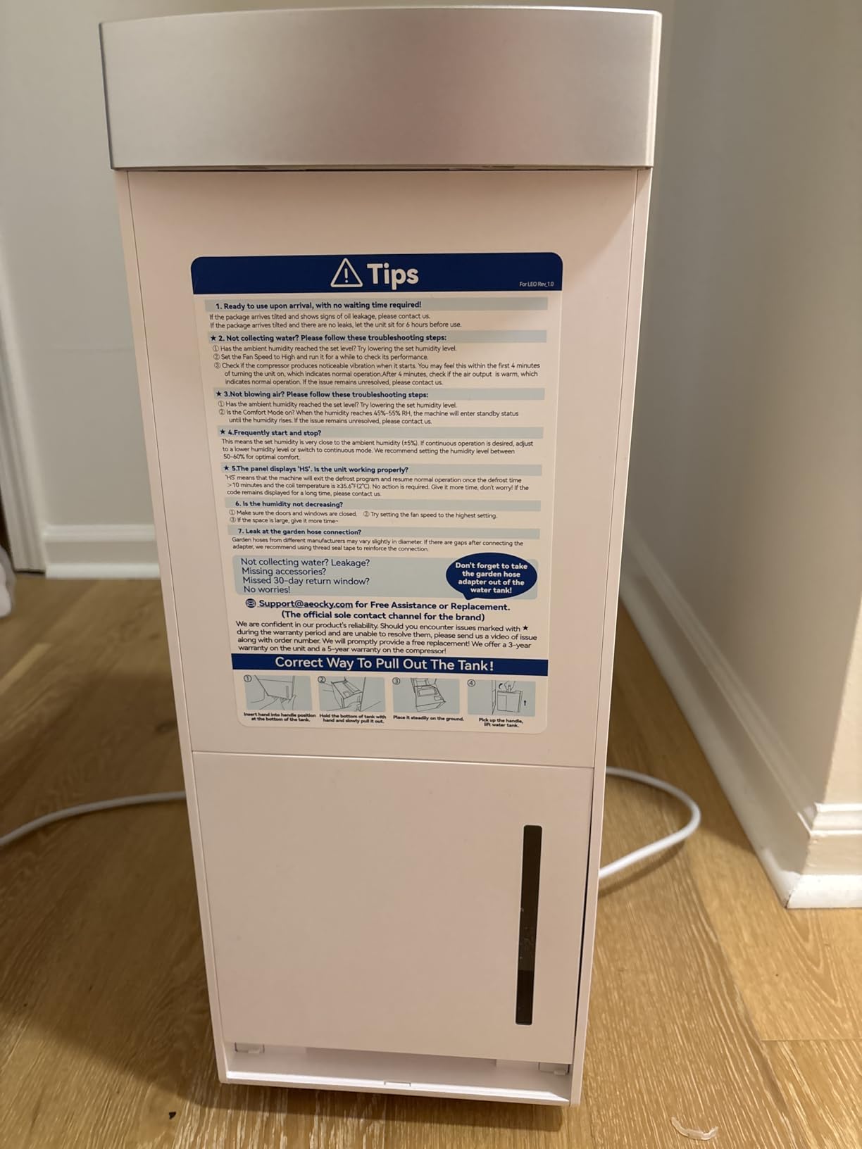 4500 Sq.Ft Most Efficient Energy Star 2024 Dehumidifier,AEOCKY Max 74 Pint/D(Standard 52Pint/D) Smart Compressor Dehumidifier with Drain Hose, Intelligent Humidistat,for Basement,Bedroom,Home,Bathroom - Customer Photo 1