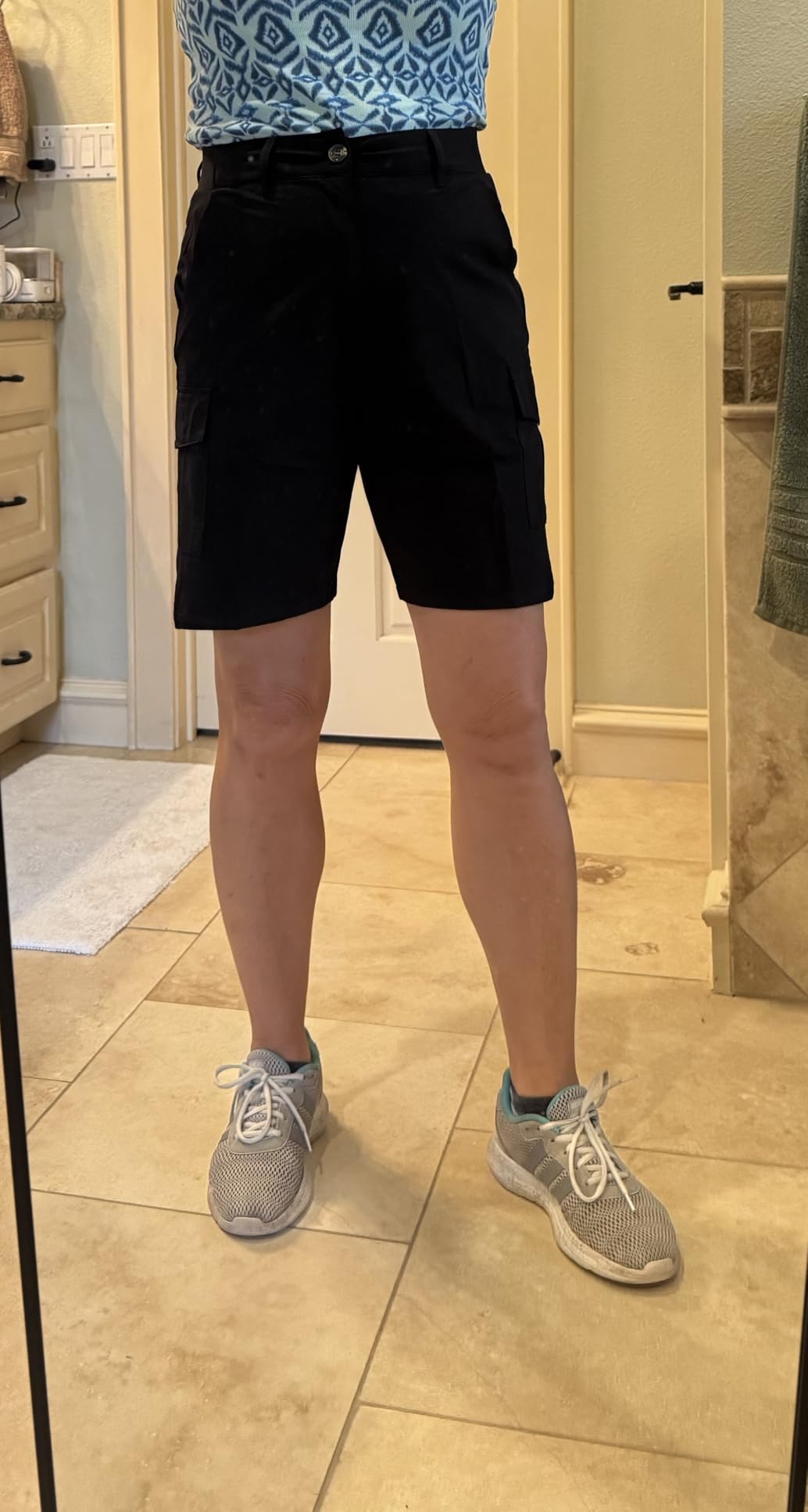 Women's Lightweight Hiking Cargo Shorts for Running Athletic Camping Travel Golf - Water Resistant with 5 Pockets - Customer Photo 2