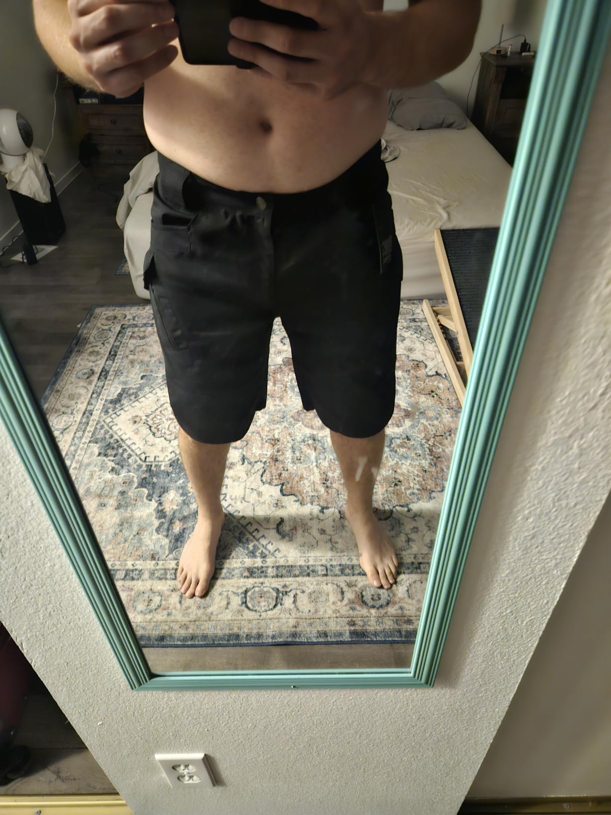 AUTIWITUA Men's Hiking Shorts Waterproof Tactical Cargo Short Pants Quick Dry Work Shorts with Multi Pockets(No Belt) - Customer Photo 2