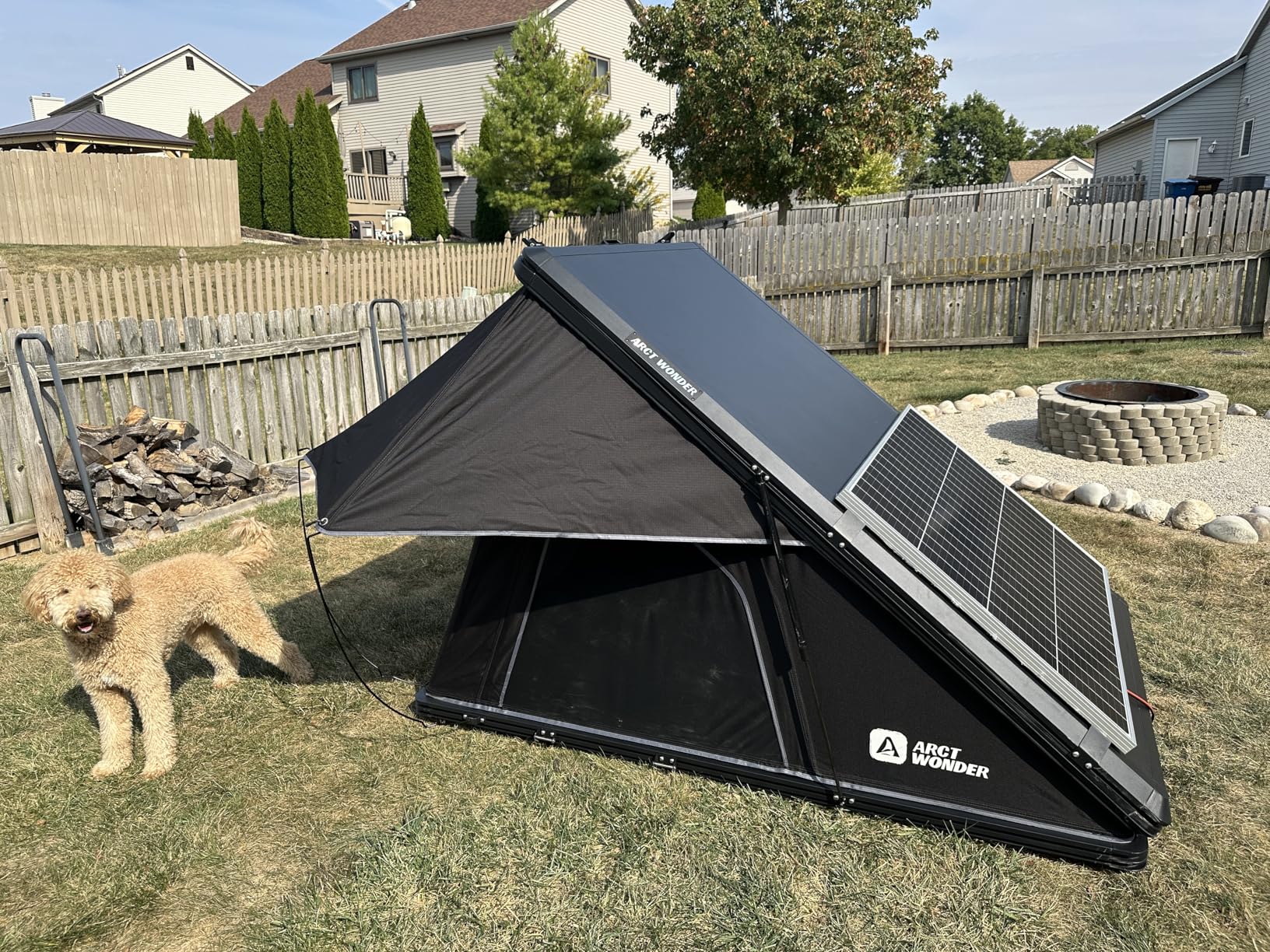 Rooftop Tent Hard Shell with Winter Thermal Layer,Solar Panel Roof top Tent Hardshell Suitable for Jeep SUV Truck Van,Camping Car 2 Person - Customer Photo 2