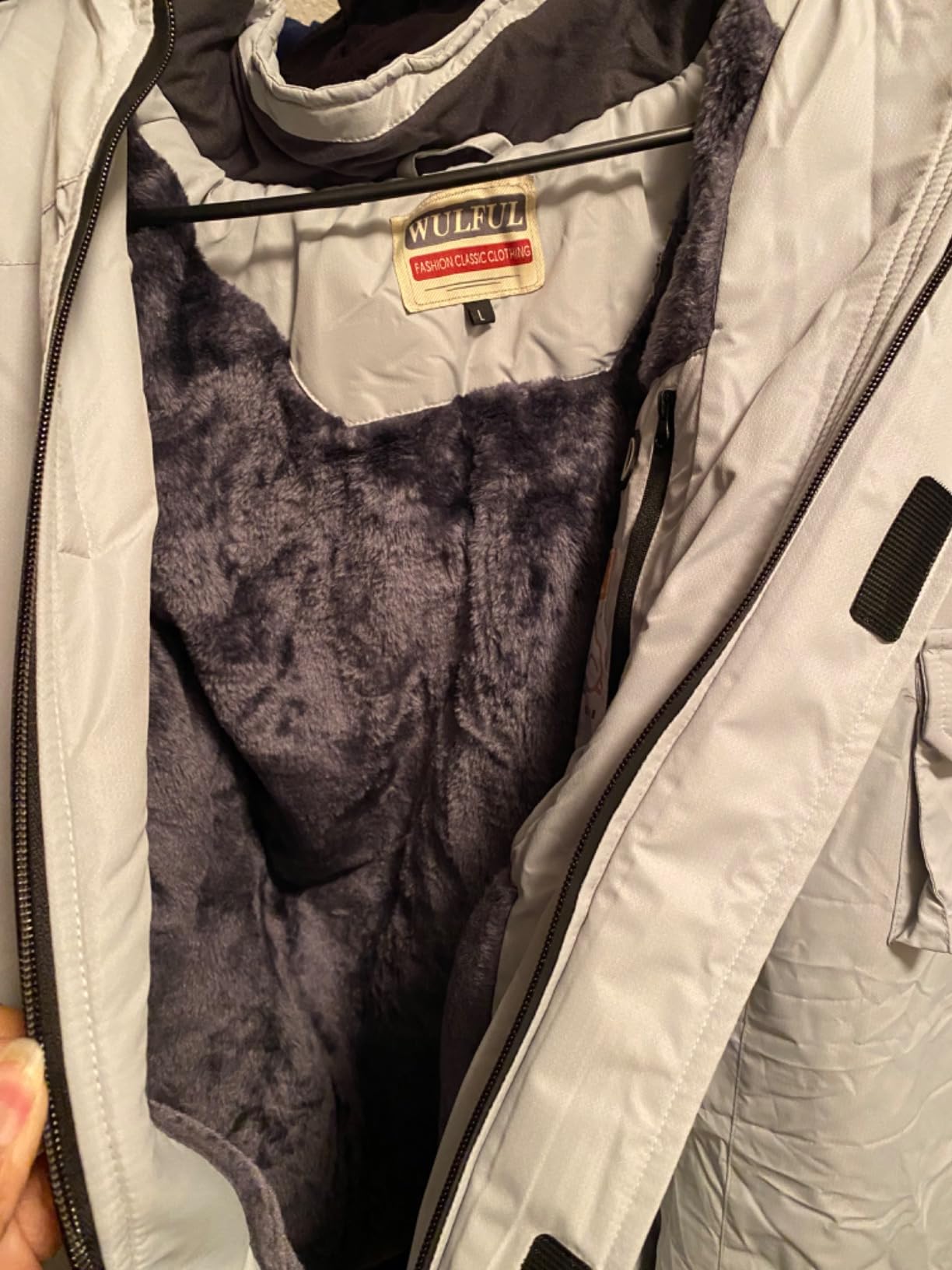 WULFUL Men's Ski Jackets Warm Winter Snow Windbreaker Resistant Snowboard Fleece Coat Mountain Waterproof Parka with Hood - Customer Photo 2