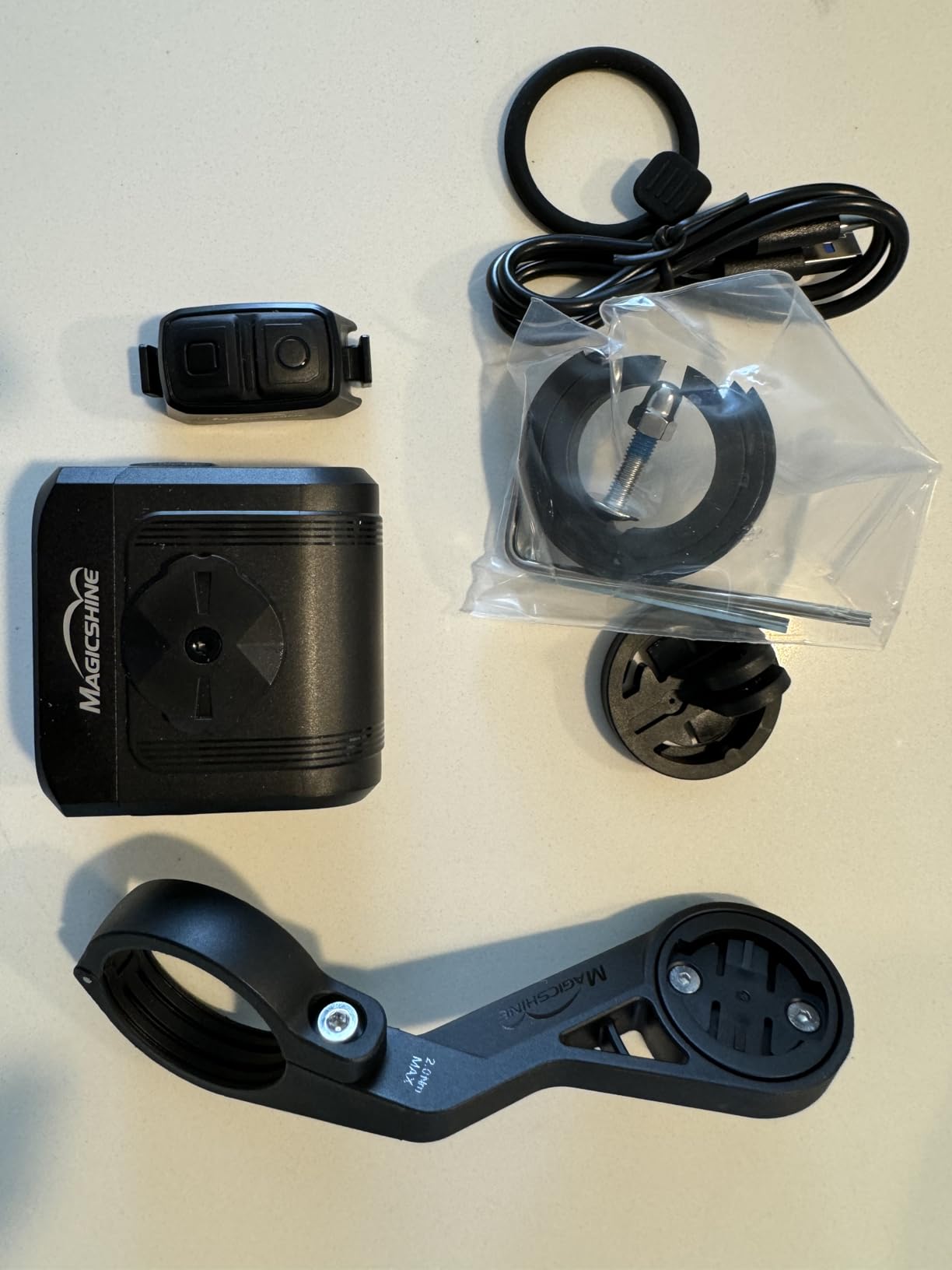 Magicshine HORI1300S Bike Headlight, Compatible with Garmin/Wahoo, 1300 Lumens High & Low Beam Front Light, USB-C Rechargeable, IPX6 Waterproof for Night Riding and Urban Cycling - Customer Photo 2