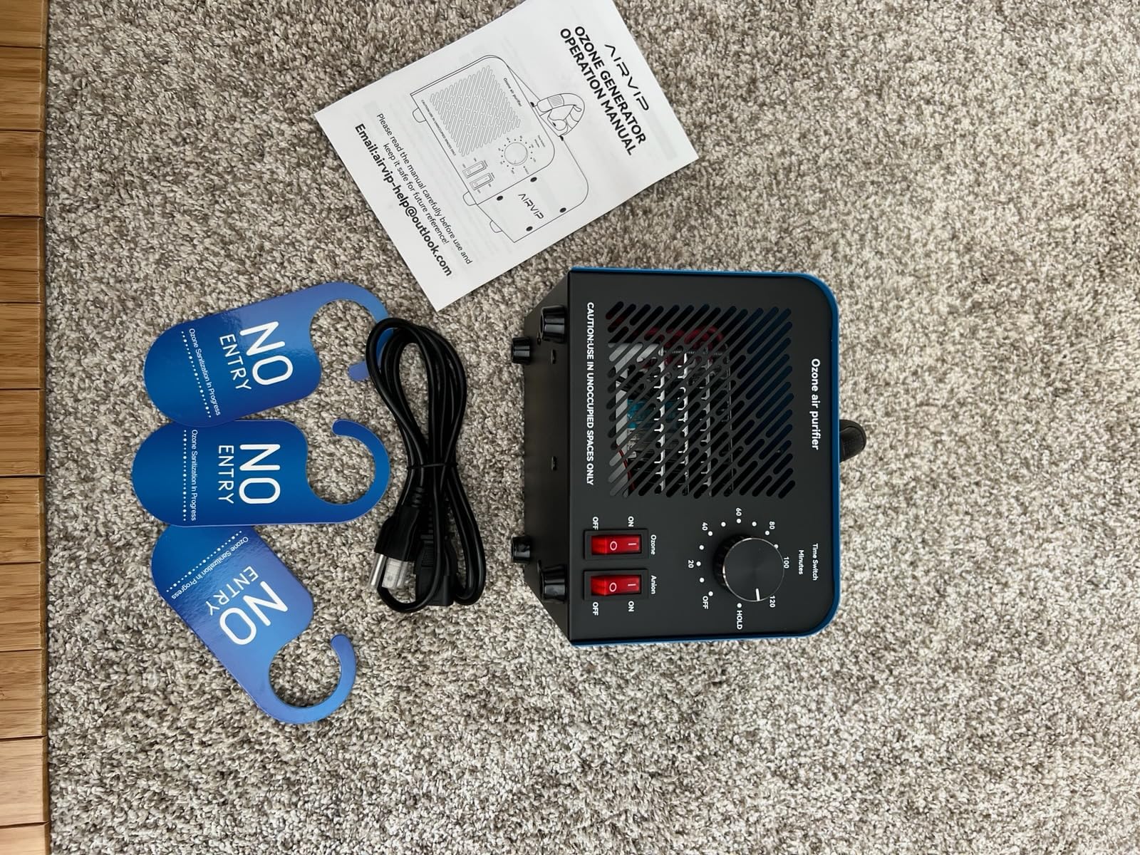 120,000mg/h 0zone Generator High Capacity Ozone Machine & Negative Ion Air Purifier for Home, Car, Pet Odor Removal, O3 Odor Eliminator up to 2,500 Sq. Ft.(Blue) - Customer Photo 2