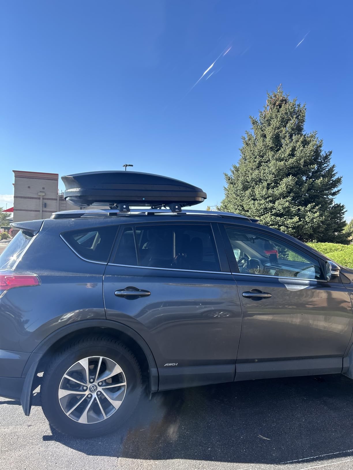 GarveeTech Rooftop Cargo Box Carrier,Dual-Side Opening Roof Mount Travel Luggage Storage Capacity,165 LBS Weight Capacity with Secure Straps&Keys, Vehicle Hard-Shell Carriers,Black - Customer Photo 2