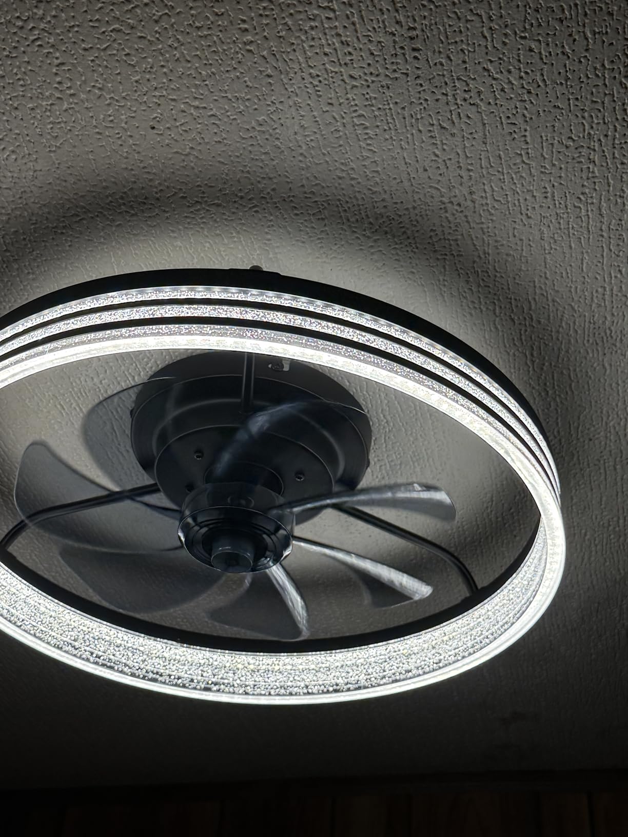 Smart Ceiling Fans with RGB Lights Remote - 20'' WiFi Alexa Flush Mount Low Profile Modern Ceiling Fans for Bedroom - Stepless Color Temperature and 6 Speeds - White - Customer Photo 2