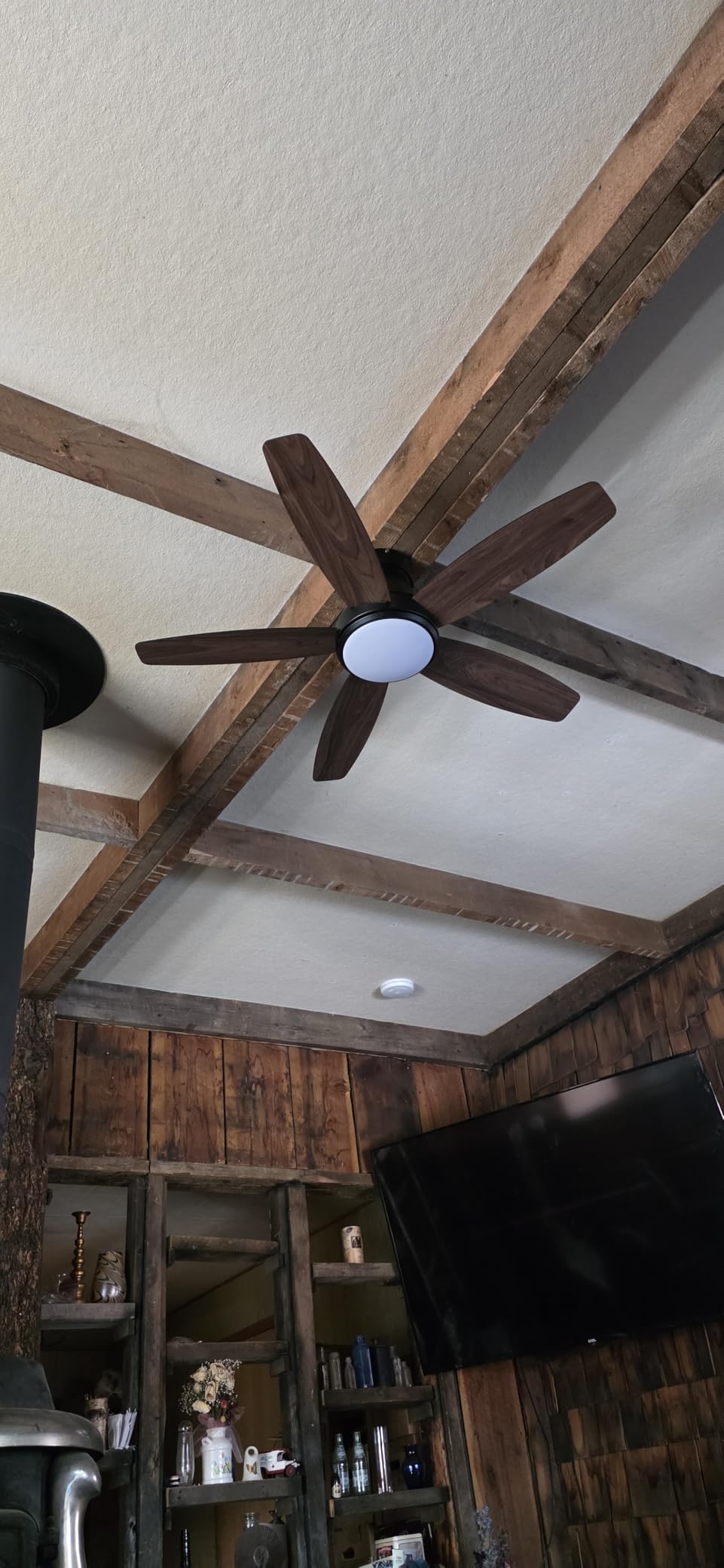 Ceiling Fans with Lights, 42 inch Ceiling Fans with Lights and Remote, Dimmable, Noiseless, Low Profile Ceiling Fan with Light for Bedroom, Indoor and Outdoor Use(Black) - Customer Photo 1