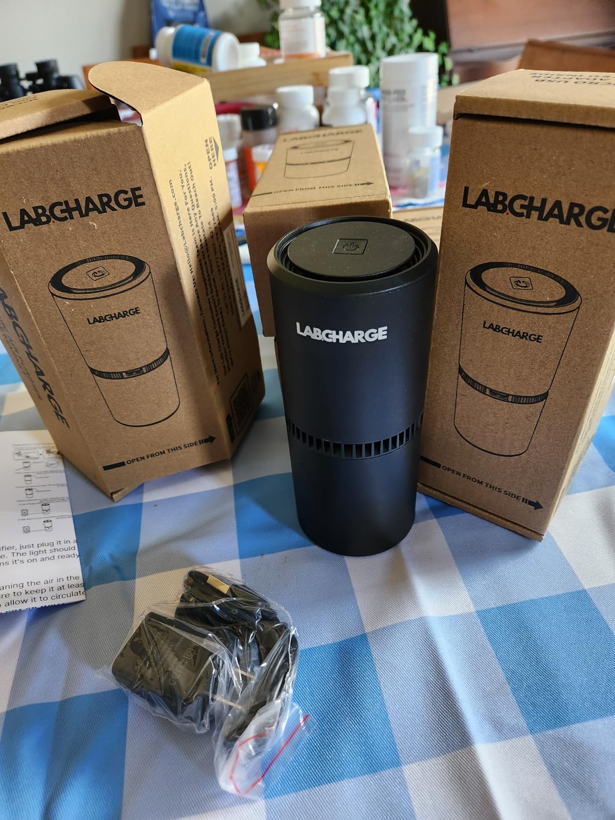 LabCharge Small Ionic Air Purifier for Home & Bedroom – Silent HEPA Filter – Covers 250 Sq Ft - Free Cleaner for Pets, Hair, Smoke, Dust, Odors & Dander – Compact & Black Design - Pack of 5 - Customer Photo 2