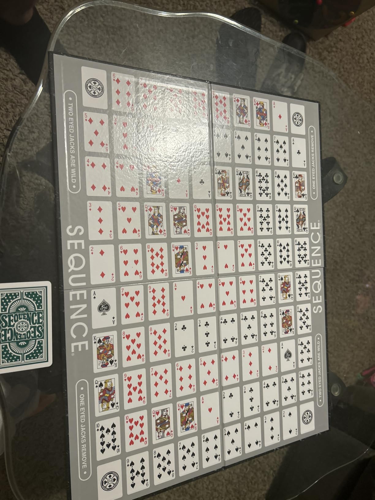 SEQUENCE- Original SEQUENCE Game with Folding Board, Cards and Chips by Jax ( Packaging may Vary ) White, 10.3