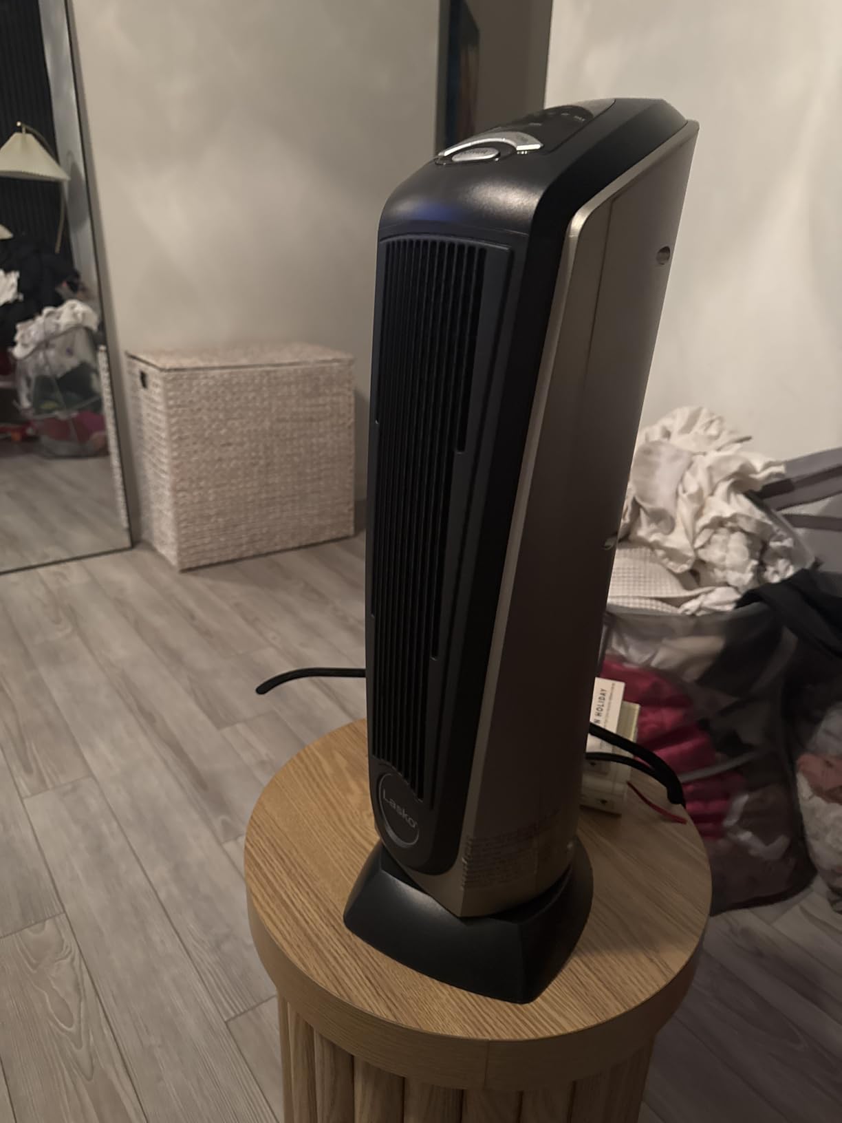 Lasko Oscillating Digital Ceramic Tower Heater for Home with Adjustable Thermostat, Timer and Remote Control, 23 Inches, 1500W, Silver, 755320 - Customer Photo 1