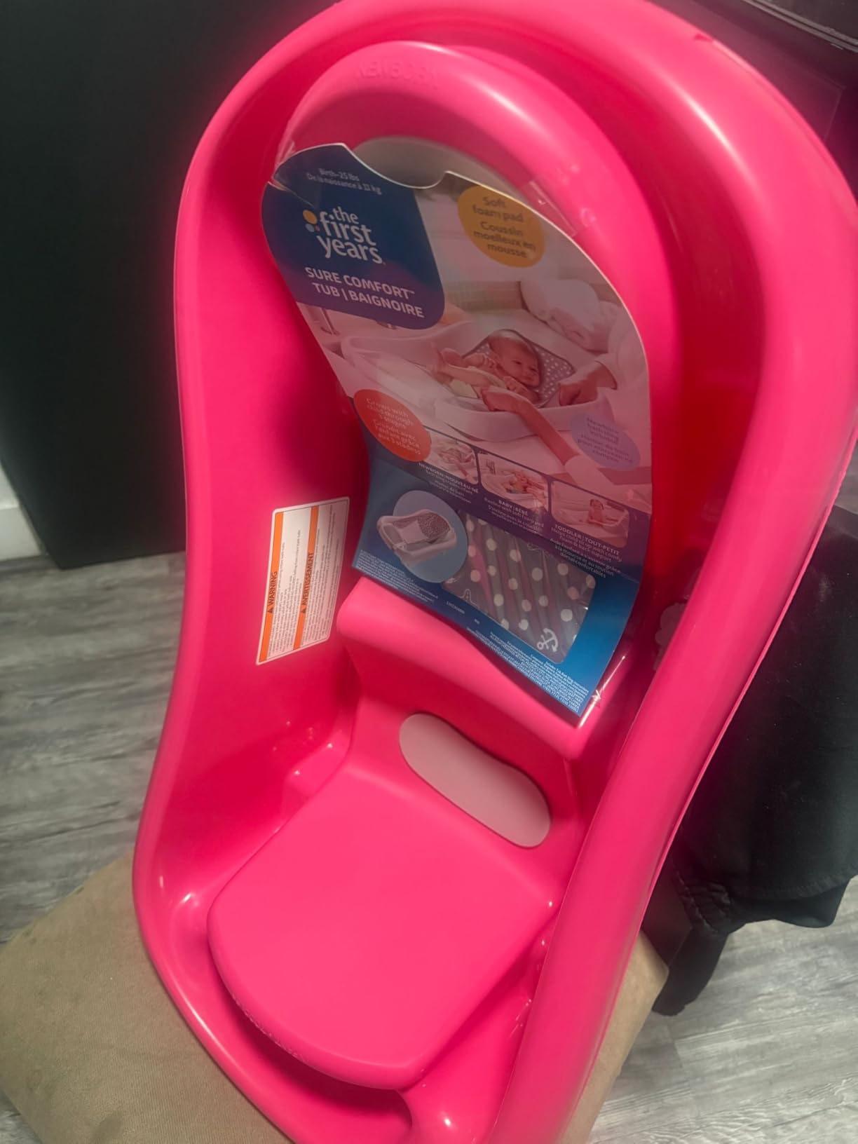 The First Years Newborn to Toddler Baby Bath Tub - Convertible 3-in-1 Baby Tub with Removable Sling - Ages 0 to 24 Months - Sure Comfort - Pink - Customer Photo 1