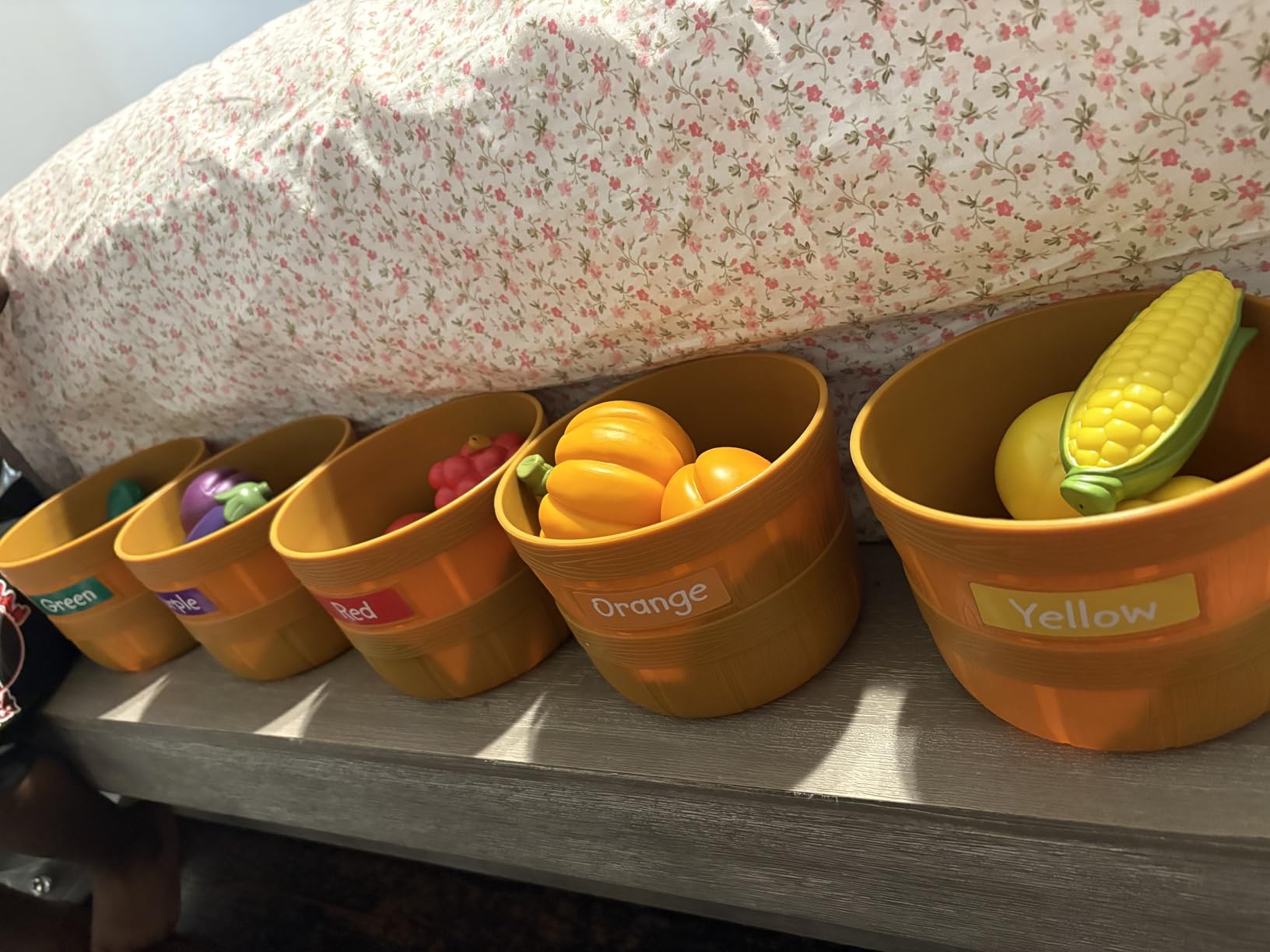 Learning Resources Farmer's Market Color Sorting Set - Play Food for Kids, Toddler Learning Toys, Grocery and Kitchen Play Toys - Customer Photo 1