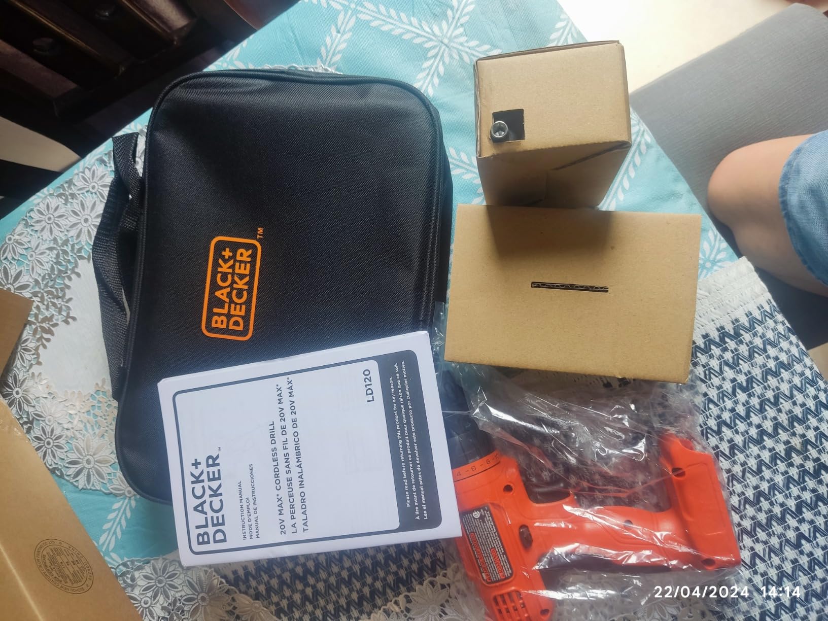 BLACK+DECKER 20V MAX* POWERCONNECT Cordless Drill Driver Kit with Drill Bit Set and Sockets, 100 pc. Tool Kit for Home, Battery and Charger Included (BDC120VA100) - Customer Photo 2