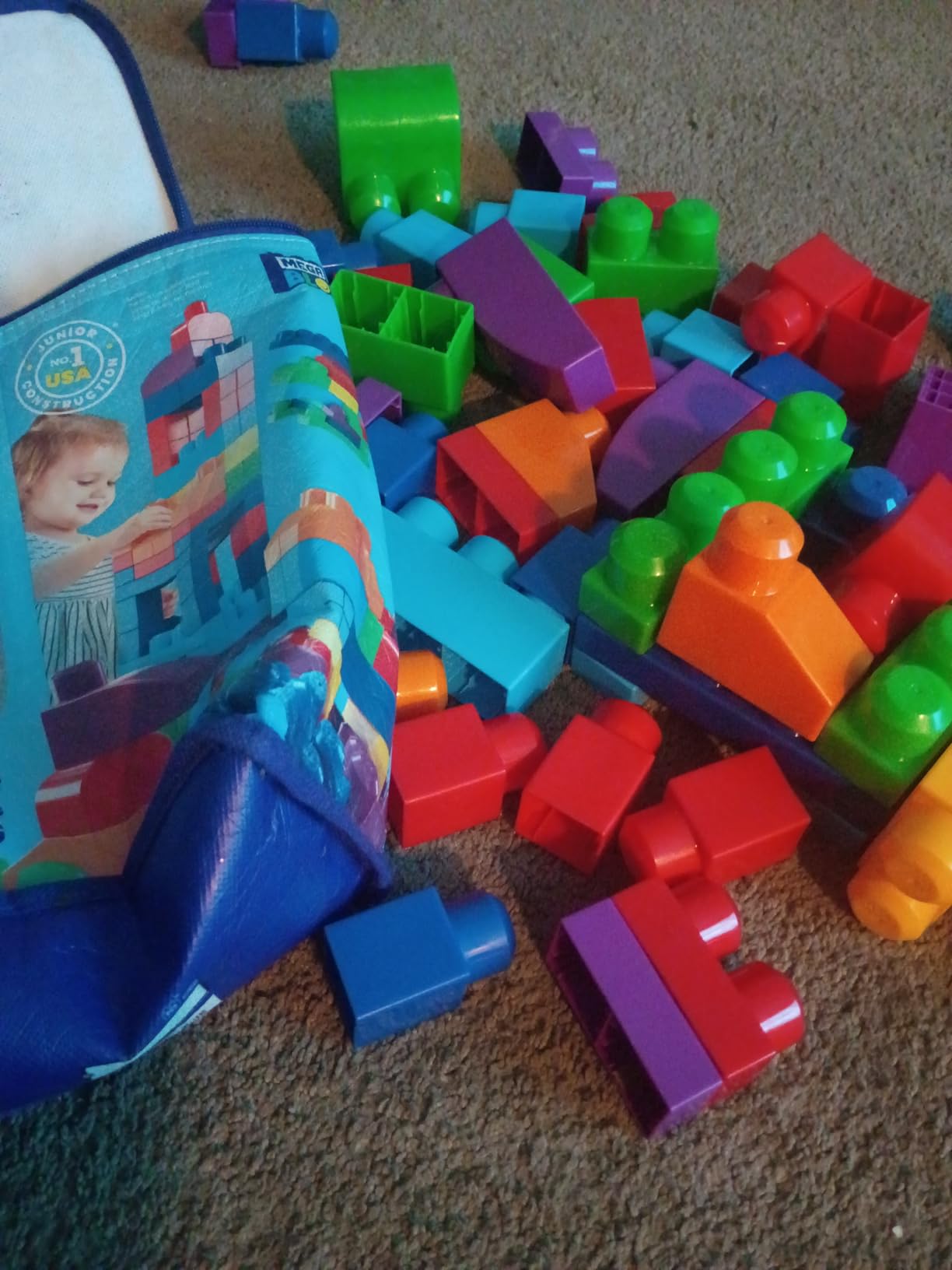MEGA BLOKS First Builders Toddler Blocks Toys Set, Big Building Bag with 80 Pieces and Storage, Ages 1+ Years - Customer Photo 1