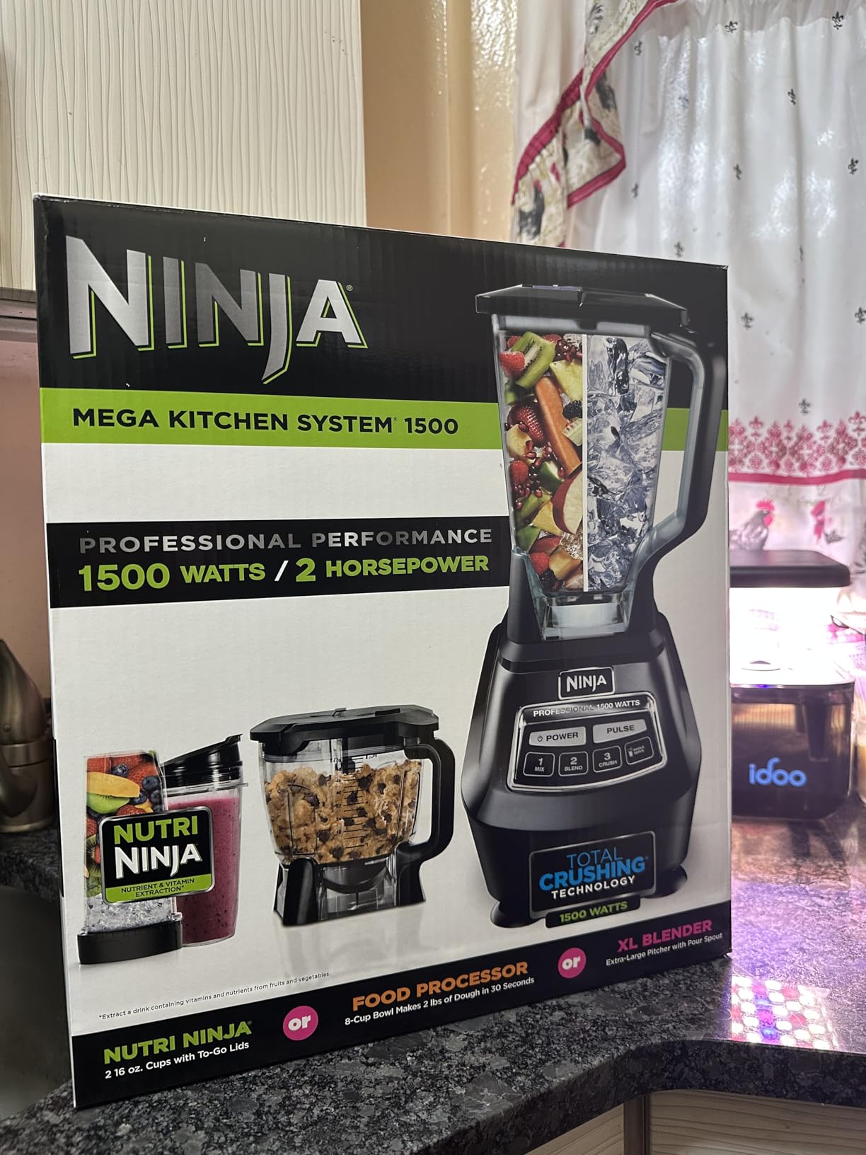Ninja Mega Kitchen System, 1500W, 72 oz. Full-Size Blender & 8-Cup Food Processor with (2) 16 oz. To-Go Cups, Total Crushing Technology - Smoothies, Ice Crushing, Purees, Dough & More, Black, BL770 Customer Review Ninja Mega Kitchen System, 1500W, 72 oz. Full-Size Blender & 8-Cup Food Processor with (2) 16 oz. To-Go Cups, Total Crushing Technology - Smoothies, Ice Crushing, Purees, Dough & More, Black, BL770 - Customer Photo 2