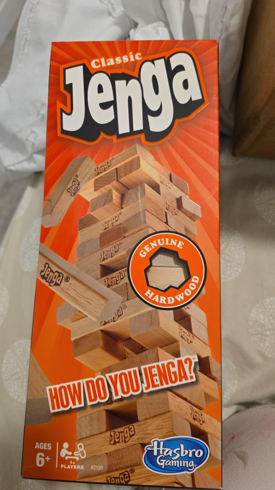 Jenga Game | The Original Wood Block Game with Genuine Hardwood Blocks | Stacking Tower | Ages 6+ | 1 or More Players | Party Games for Kids | Family Games - Customer Photo 1