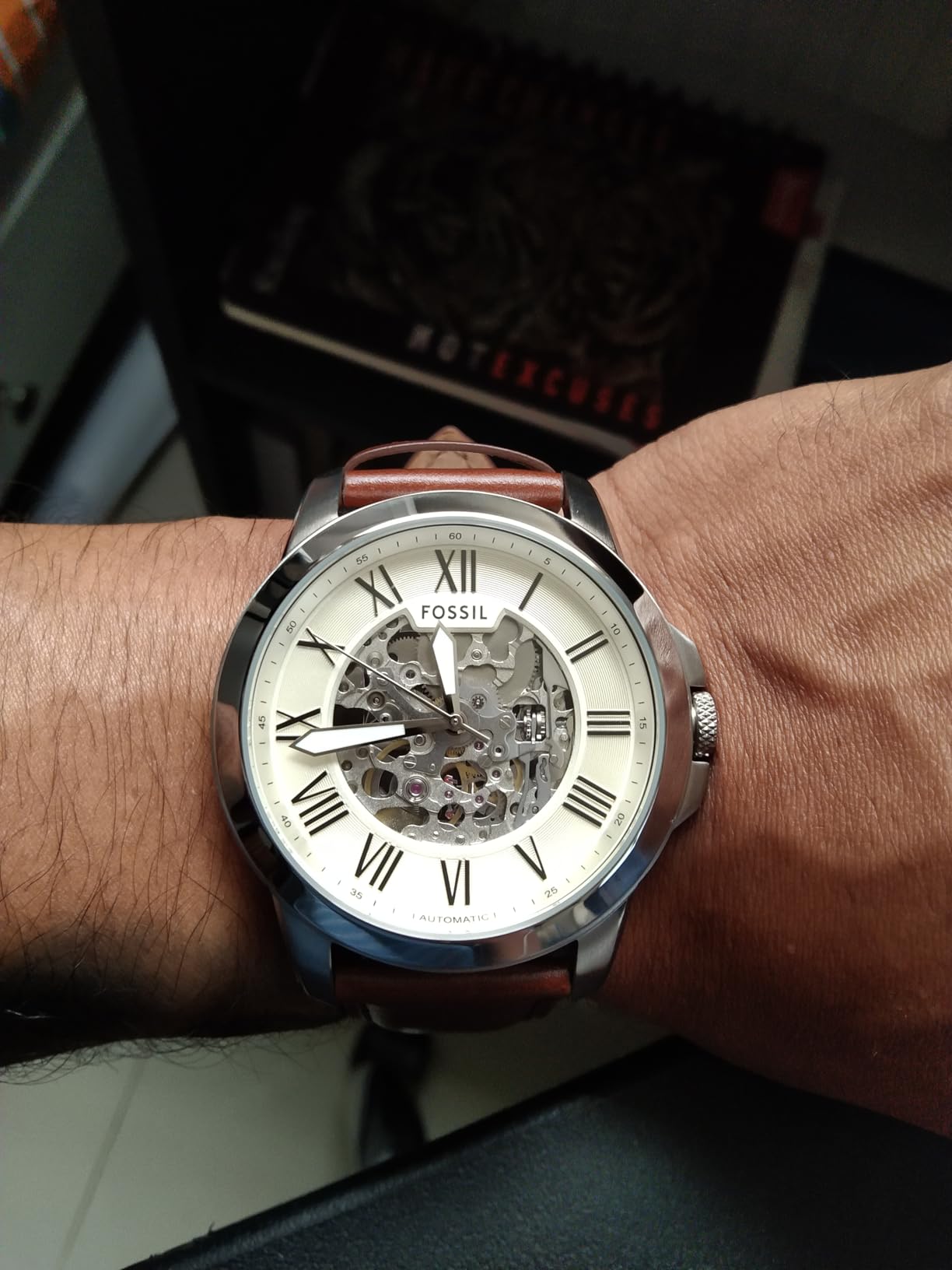 Men's Grant Quartz Stainless Steel and Leather Chronograph Watch - Customer Photo 1