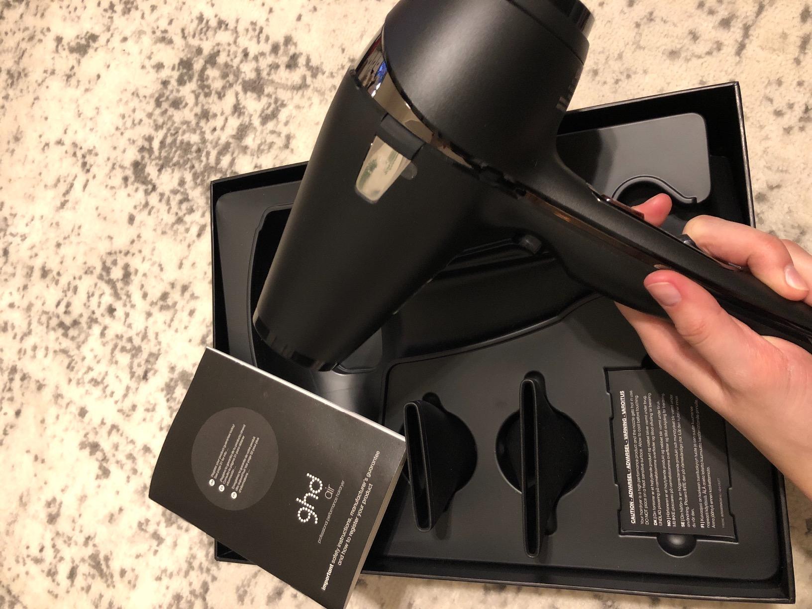 ghd Air Hair Dryer — 1600w Professional Blow Dryer, Salon Strength Motor, Concentrator Nozzle, Adjustable Temperature Setting, and Ionic Technology for Super-Fast Drying — Black - Customer Photo 2