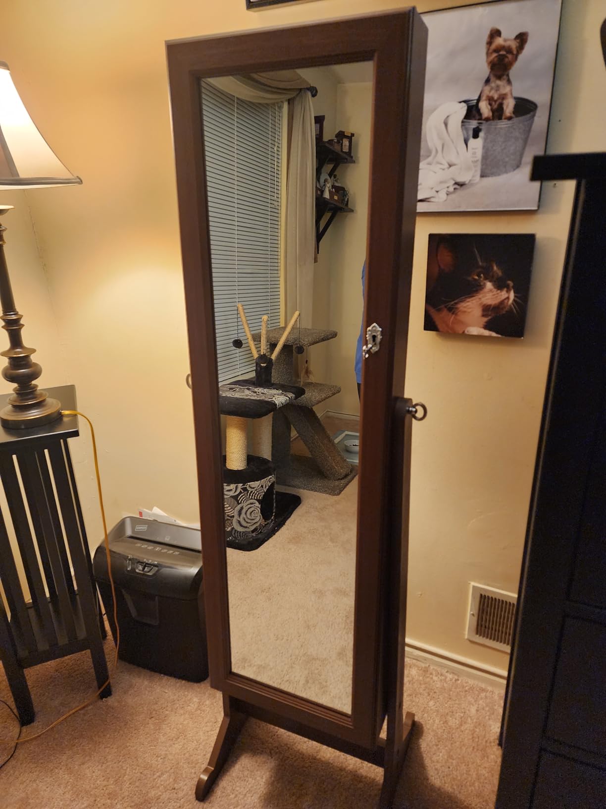 Best Choice Products Freestanding Jewelry Armoire Cabinet, Full Length Standing Mirror, Lockable Makeup Storage Organizer, w/Velvet Lining, 3 Angles, Lock, Accessory Pouch, 5 Shelves - Black - Customer Photo 1