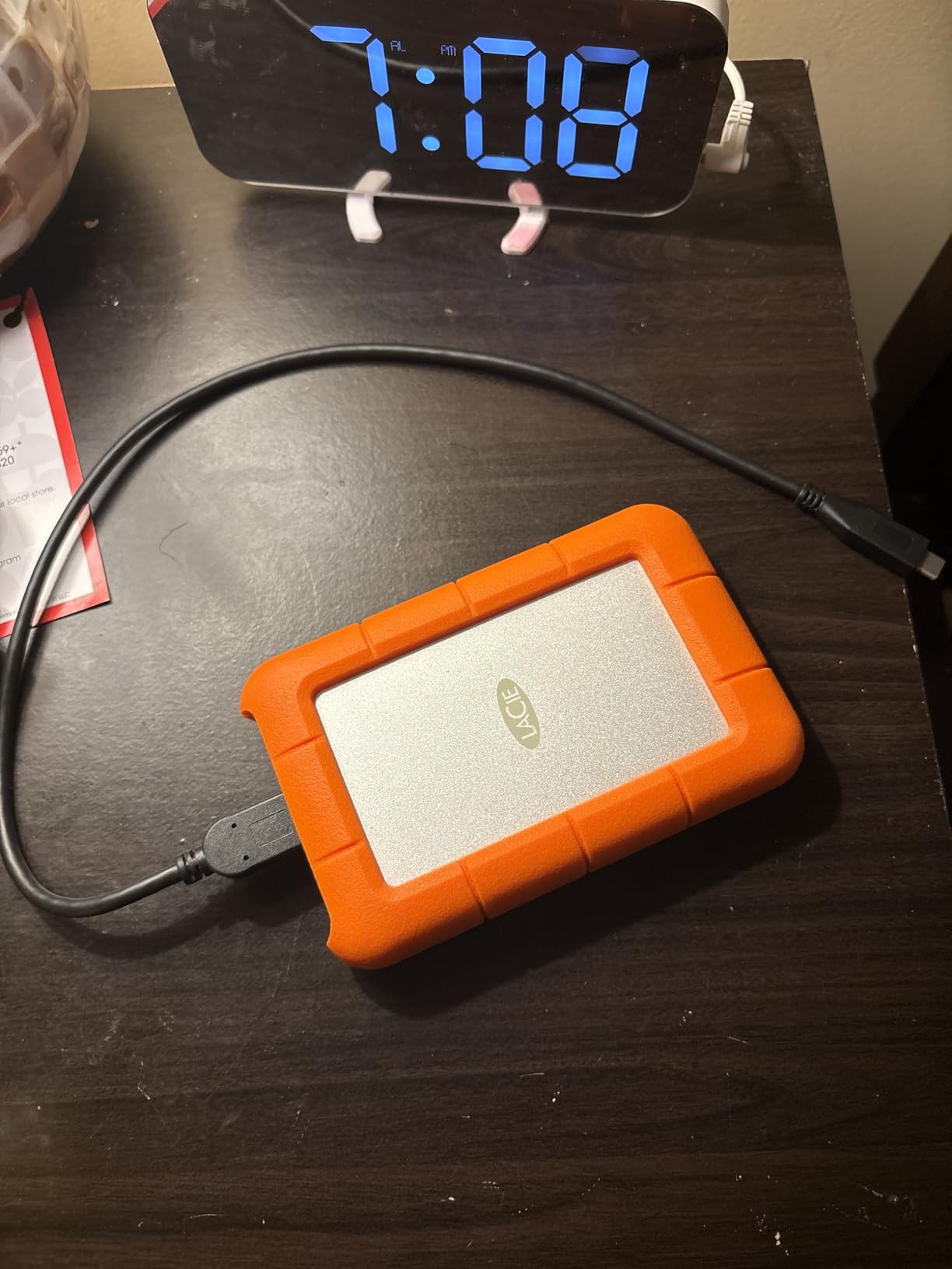 LaCie Rugged Mini 2TB External Hard Drive Portable HDD - USB 3.0/ 2.0 Compatible, Drop Shock Dust Rain Resistant Shuttle Drive, For Mac And PC Computer (LAC9000298), orange - Customer Photo 1