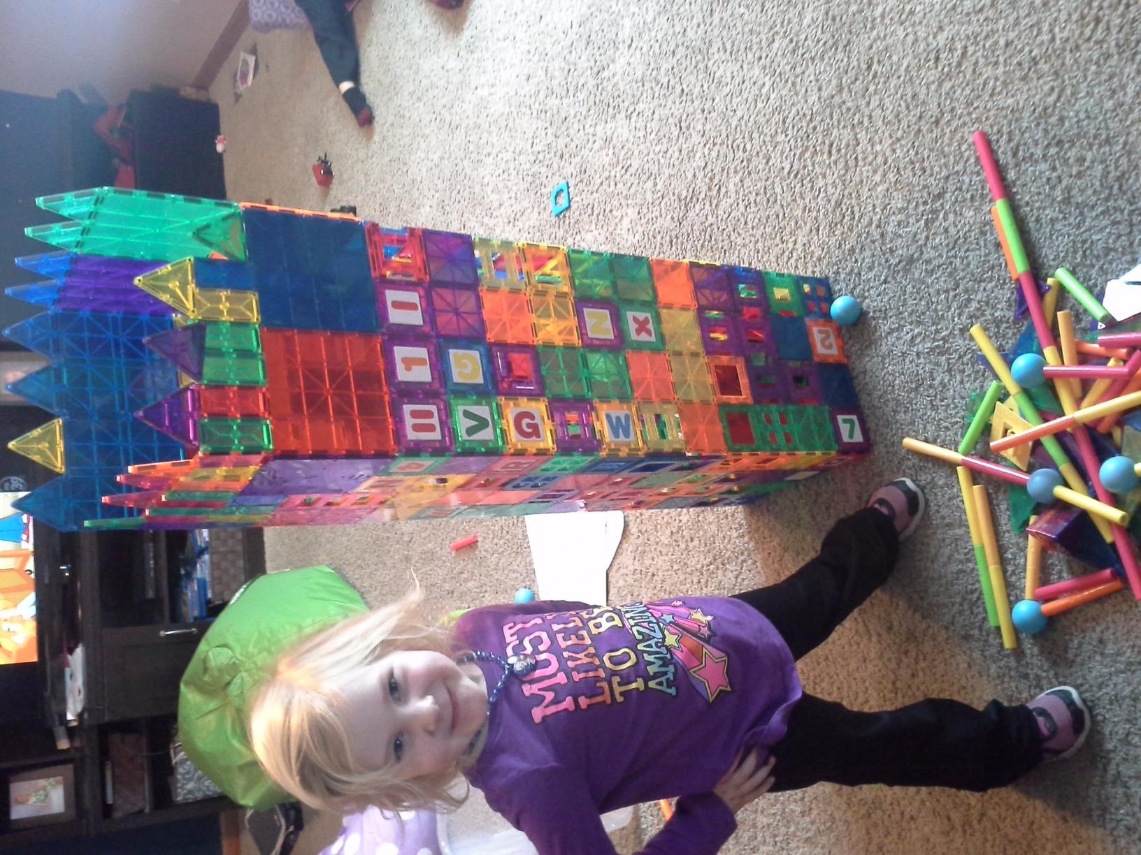 Playmags 150-Piece Magnetic Tiles Building Set – 3D Magnet Building Blocks, Creative Imagination, Educational STEM Toys for Kids with 1 Car - Customer Photo 1