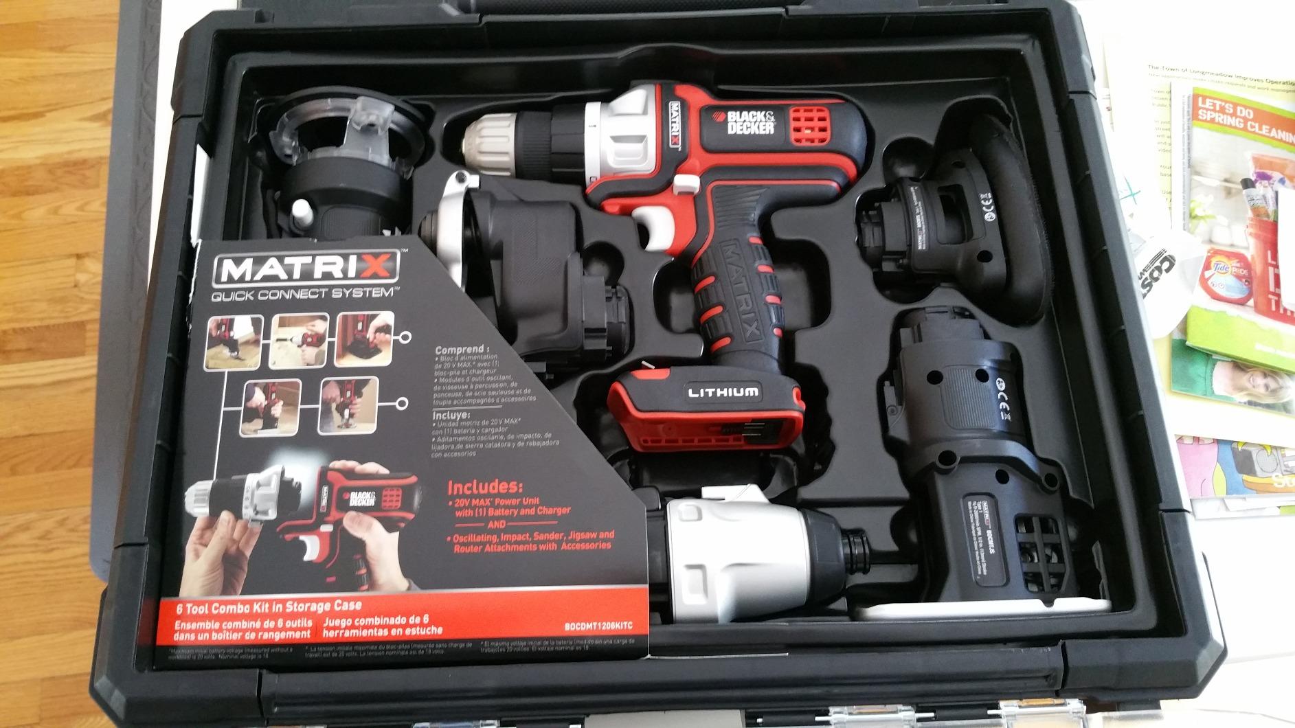 BLACK+DECKER 20V MAX MATRIX Drill, Power Tool Combo Kit, 6-Tool Set, Cordless Tool Set (BDCDMT1206KITC) - Customer Photo 5