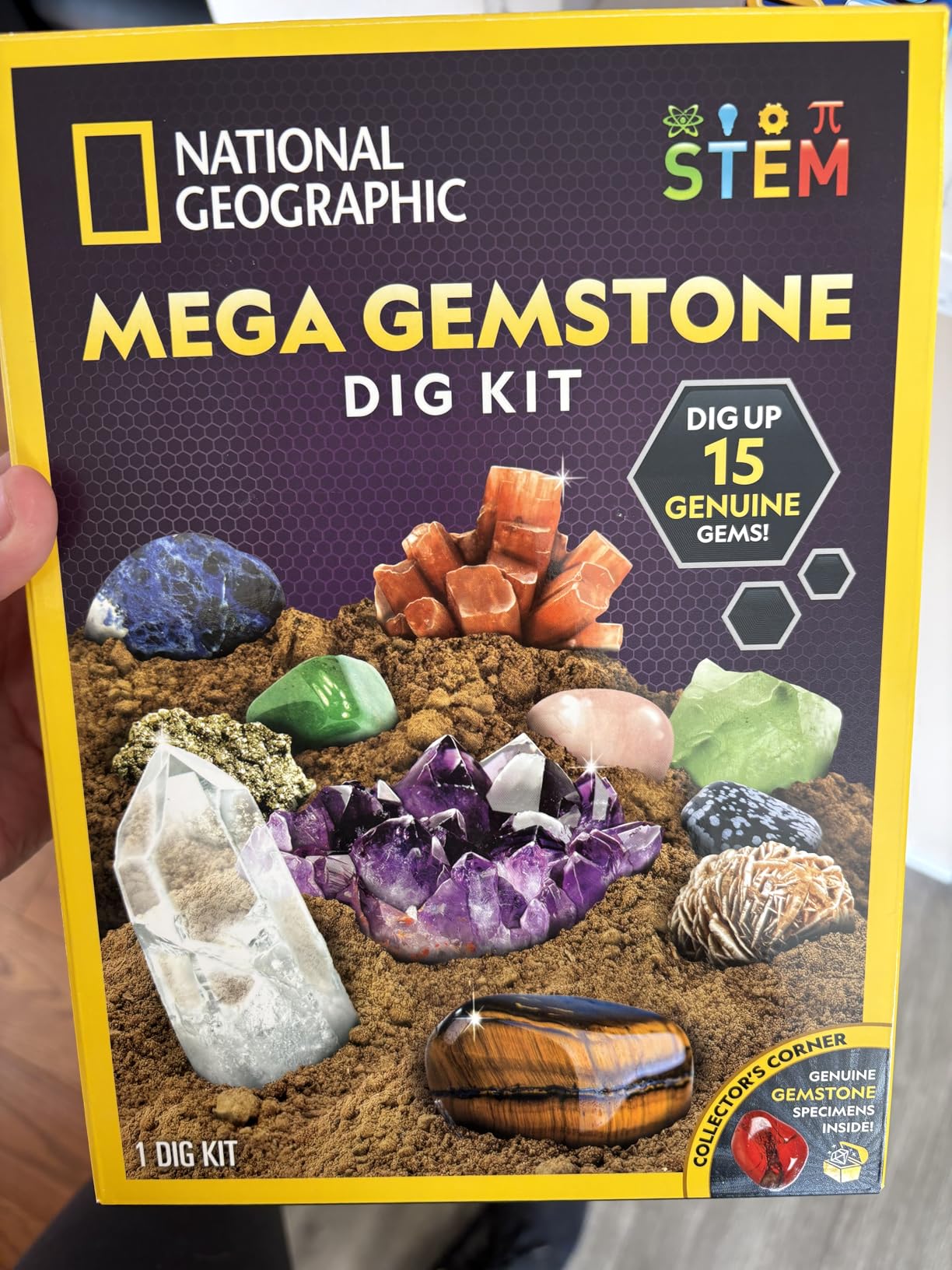 NATIONAL GEOGRAPHIC Mega Gemstone Dig Kit – Dig Up 15 Real Gemstones and Crystals, Science Kit for Kids, Gem Digging Kit, Gift for Girls and Boys, Mining Kit, Rock Collection - Customer Photo 2