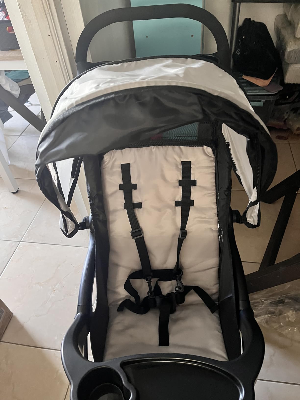 Kolcraft Cloud Plus Lightweight Umbrella Stroller for Toddlers with Reclining Seat, Large Storage Basket, Canopy, Infant & Parent Trays, Compact Fold for Summer Travel, Durable Frame, Slate Gray - Customer Photo 1