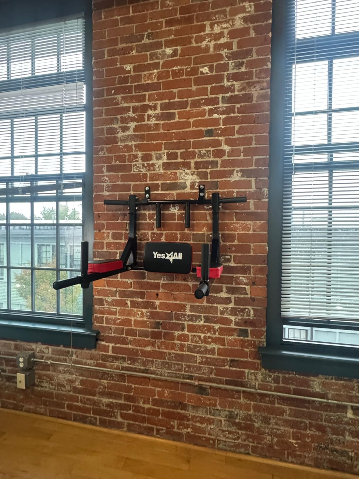 Yes4All Pull Up Bar Wall Mounted - Multifunctional Wall Mounted Pull Up Bar for Home Gym Workout Strength Training Equipment - Customer Photo 2
