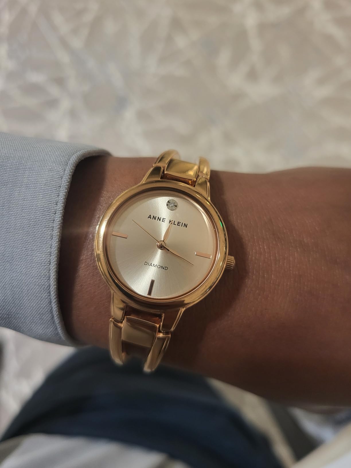 Anne Klein Women's Genuine Diamond Dial Bangle Watch - Customer Photo 2