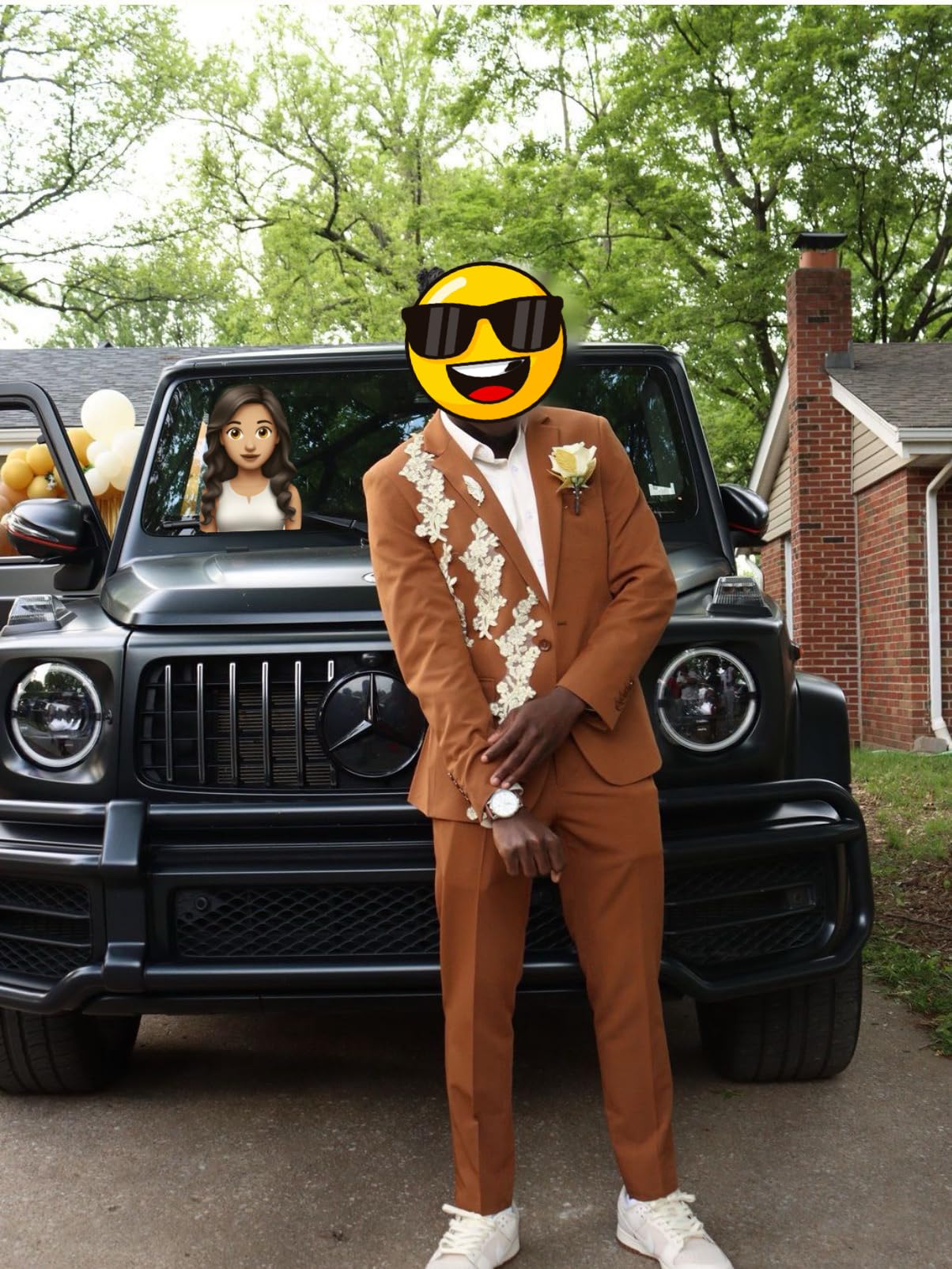 Cloudstyle Mens 3-Piece Suit Notched Lapel One Button Slim Fit Formal Jacket Vest Pants Set - Customer Photo 1