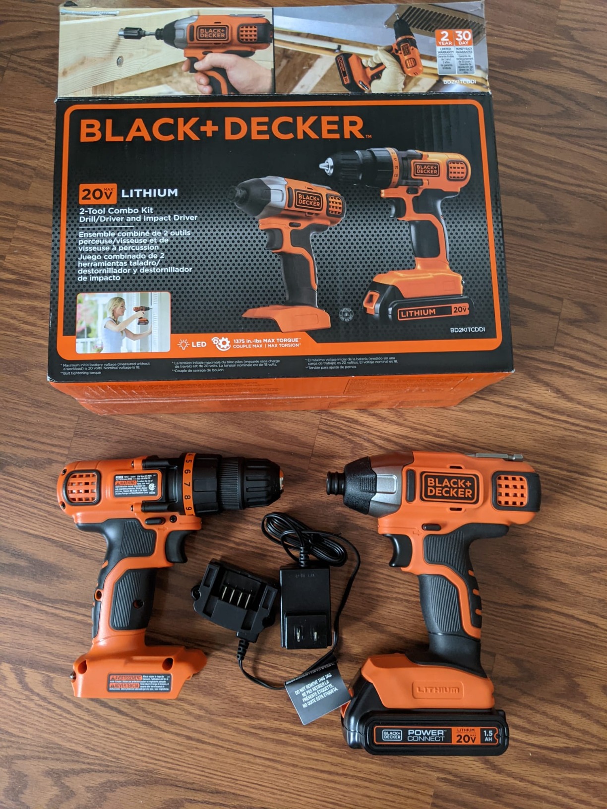 BLACK+DECKER 20V MAX Cordless Drill and Impact Driver, Power Tool Combo Kit with Battery and Charger (BD2KITCDDI) - Customer Photo 1