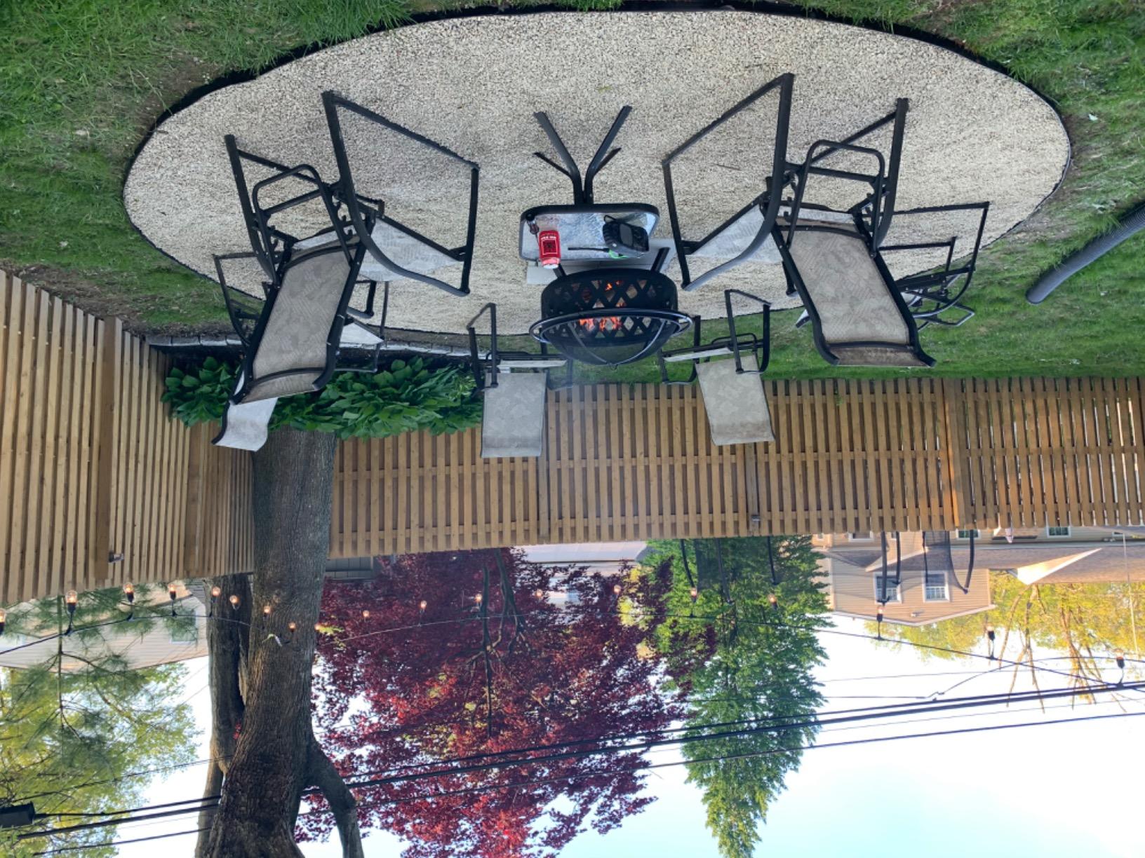 Sunnydaze Crossweave Outdoor Fire Pit - Wood-Burning Fire Pit for Outside with Spark Screen, Poker and Round Cover - 36-Inch - Black - Customer Photo 3