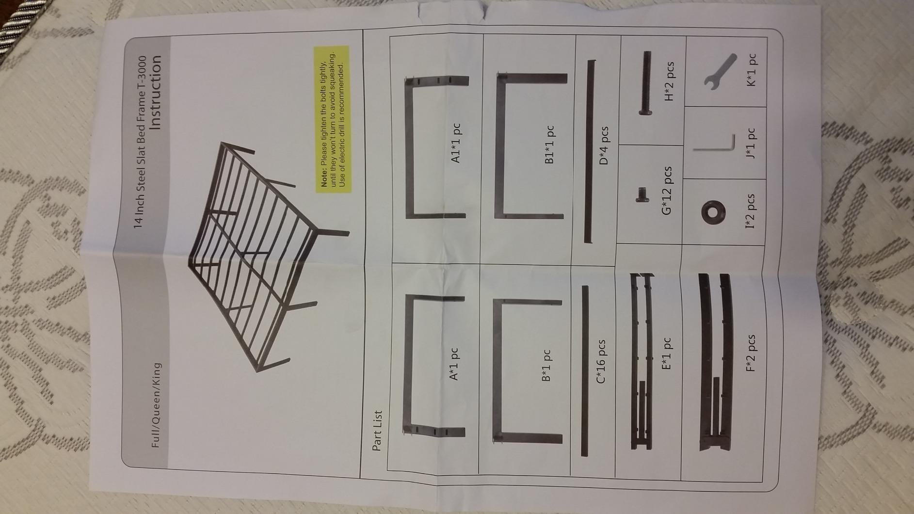 Olee Sleep 18 Inch Heavy Duty Steel Slat Anti-Slip Support, Easy Assembly Platform Bed Frame, Noise Free Steel Mattress Foundation, Maximum Storage, No Box Spring Needed, Black, Queen Size - Customer Photo 2