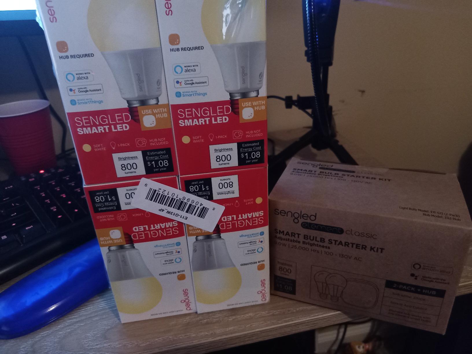 Sengled Smart Light Bulbs, Zigbee Hub Required, Works with Alexa and SmartThings, Voice Control with Google Home and Echo with built-in Hub, Soft White 60W Equivalent A19 Dimmable Smart Bulbs, 4-Pack Customer Review Sengled Smart Light Bulbs, Zigbee Hub Required, Works with Alexa and SmartThings, Voice Control with Google Home and Echo with built-in Hub, Soft White 60W Equivalent A19 Dimmable Smart Bulbs, 4-Pack - Customer Photo 4
