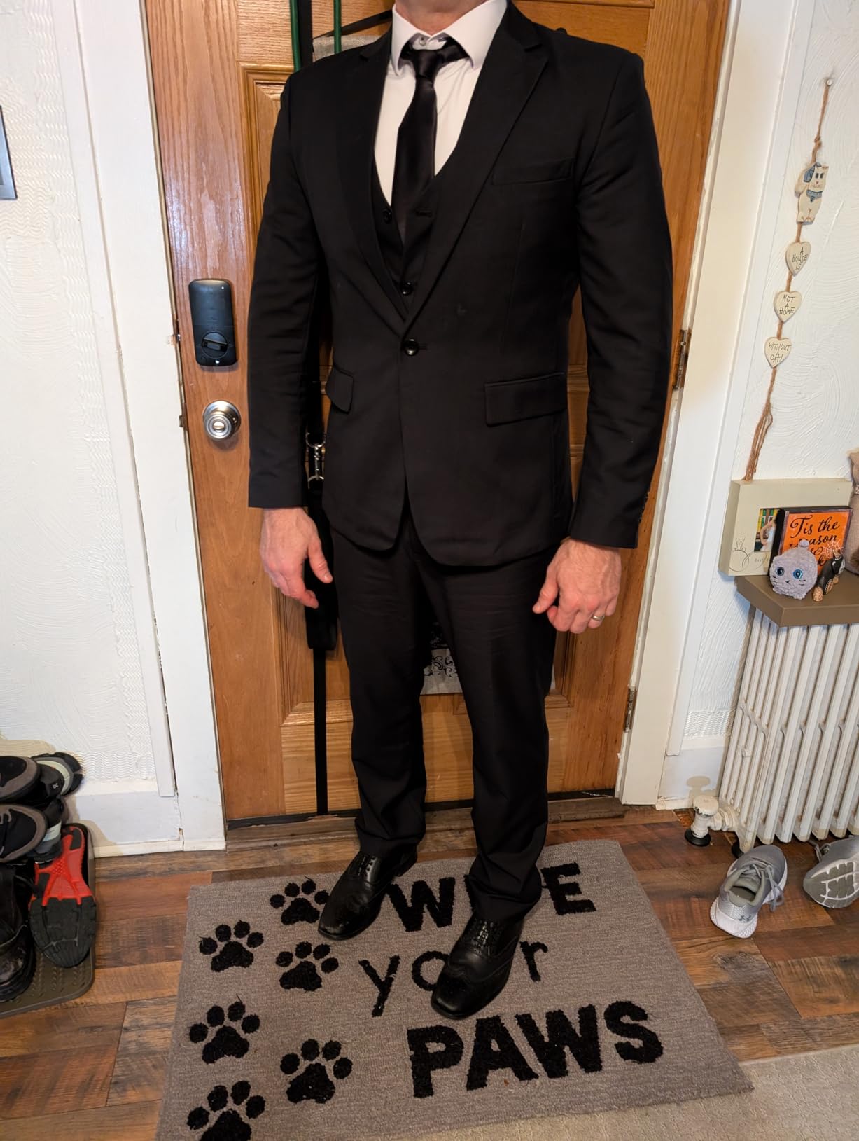 MAGE MALE Men's 3 Pieces Suit Elegant Solid One Button Slim Fit Single Breasted Party Blazer Vest Pants Set - Customer Photo 1