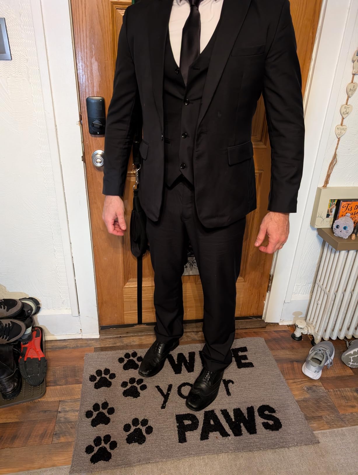 MAGE MALE Men's 3 Pieces Suit Elegant Solid One Button Slim Fit Single Breasted Party Blazer Vest Pants Set - Customer Photo 2