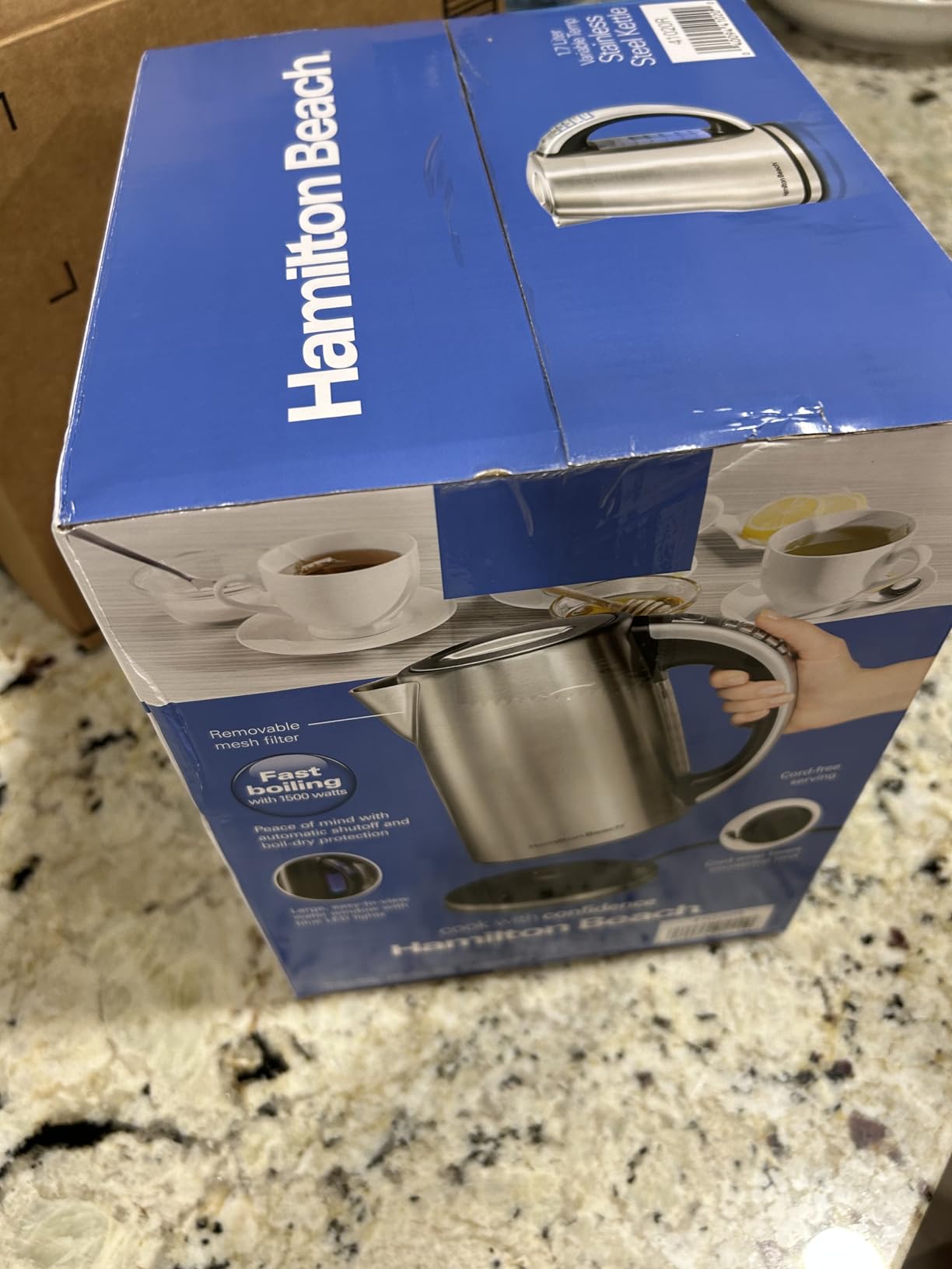Hamilton Beach 1.7 Liter Temperature Control Electric Kettle, Water Boiler & Heater, Fast Boiling 1500 Watts, BPA Free, Cordless, Auto-Shutoff and Boil-Dry Protection, Stainless Steel (41020R) - Customer Photo 1