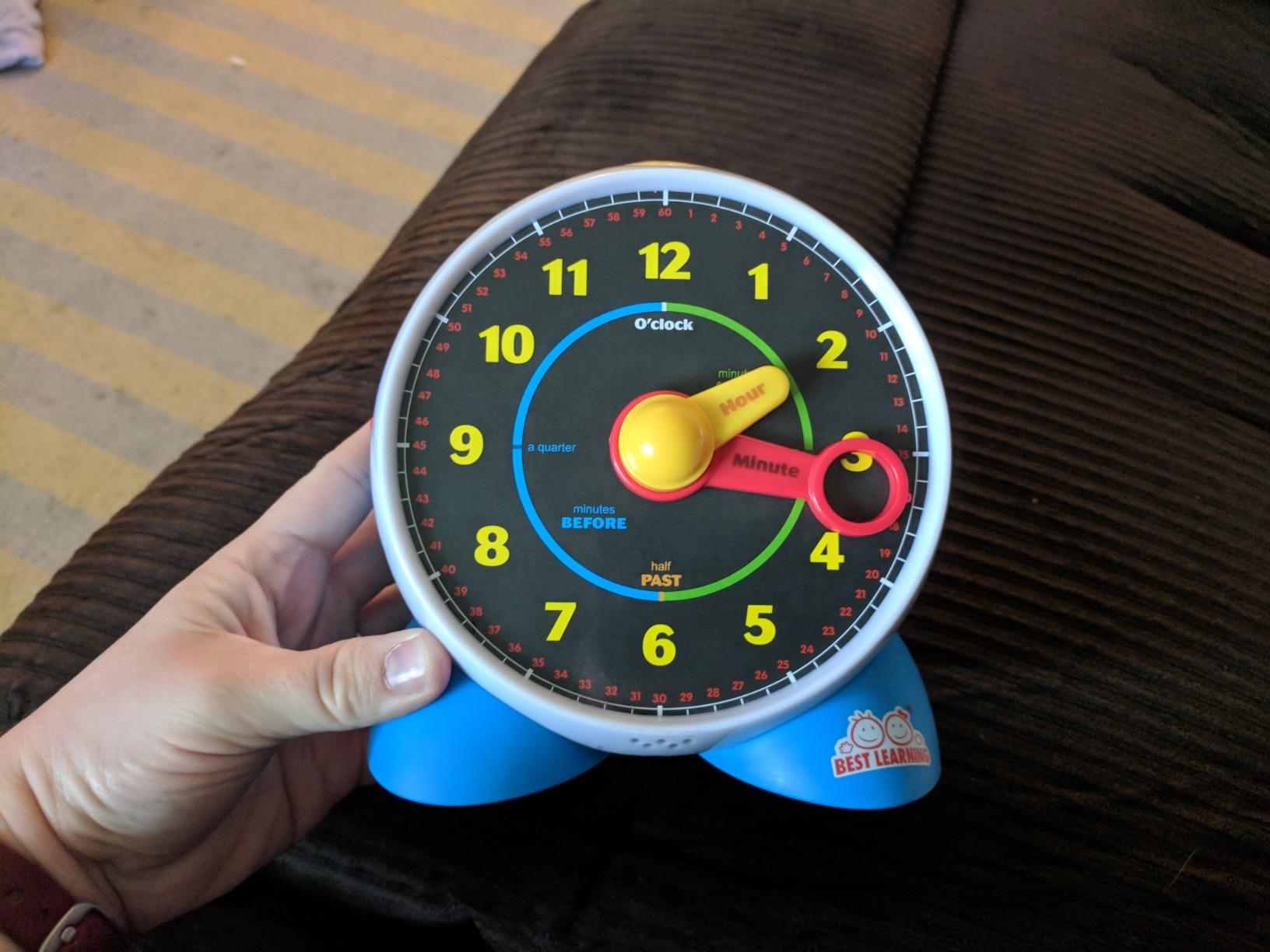 BEST LEARNING Learning Clock - Educational Talking Learn to Tell Time Teaching Toy with Quiz and Music Sleep Mode - Toddlers & Kids Ages 3, 4, 5, 6 Years Old Boy and Girl Birthday Present - Customer Photo 5
