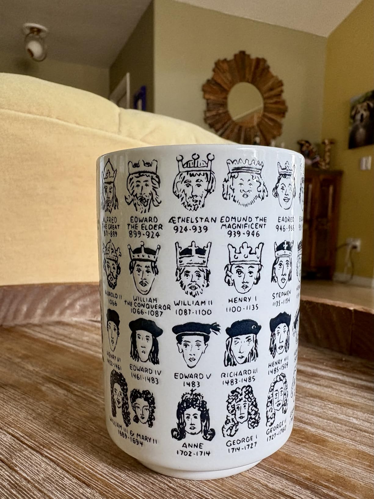 The Unemployed Philosophers Guild It's Hard to Get a Handle on English Monarchs - Porcelain Tea Cup Imprinted with Kings and Queens of England, Comes in a Fun Box, 9 oz - Customer Photo 1