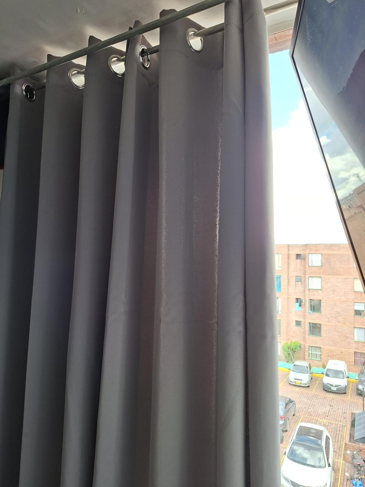 HOMEIDEAS Blackout Curtains for Bedroom 52 X 84 Inch Long 2 Panels Set Light Grey/Gray Room Darkening Curtains/Drapes, Soundproof Thermal Grommet Window Curtains for Living Room - Customer Photo 1