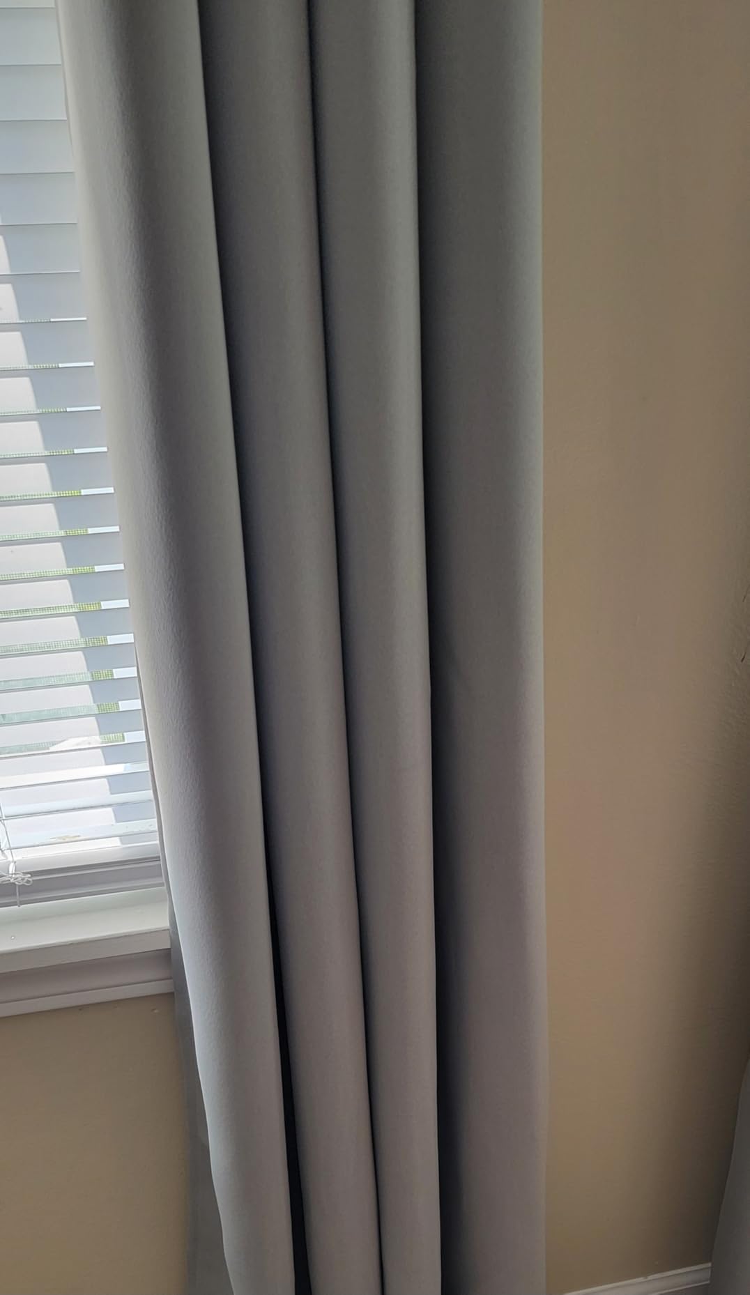 HOMEIDEAS Blackout Curtains for Bedroom 52 X 84 Inch Long 2 Panels Set Light Grey/Gray Room Darkening Curtains/Drapes, Soundproof Thermal Grommet Window Curtains for Living Room - Customer Photo 4