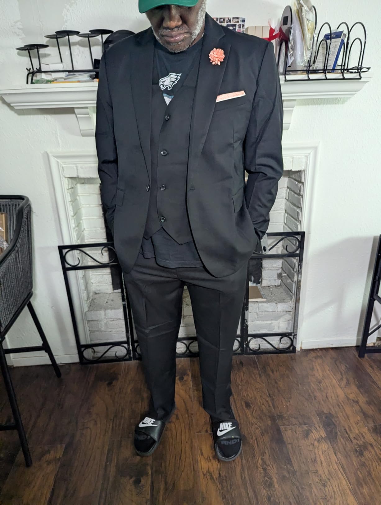 Men's Slim Fit Suit One Button 3-Piece Blazer Dress Business Wedding Party Jacket Vest & Pant - Customer Photo 1