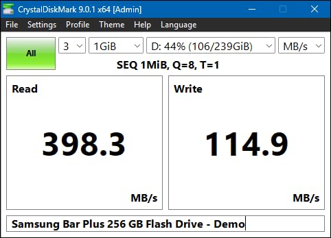 SAMSUNG BAR Plus 3.1 USB Flash Drive, 128GB, 400MB/s, Rugged Metal Casing, Storage Expansion for Photos, Videos, Music, Files, MUF-128BE3/AM, Champagne Silver Customer Review SAMSUNG BAR Plus 3.1 USB Flash Drive, 128GB, 400MB/s, Rugged Metal Casing, Storage Expansion for Photos, Videos, Music, Files, MUF-128BE3/AM, Champagne Silver - Customer Photo 2